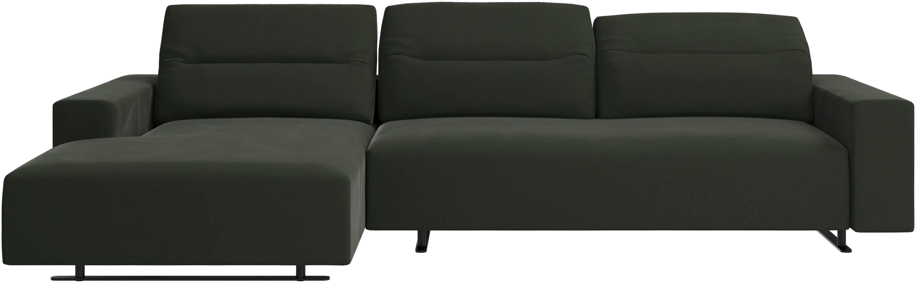 Hampton sofa with adjustable back, resting unit and storage both sides