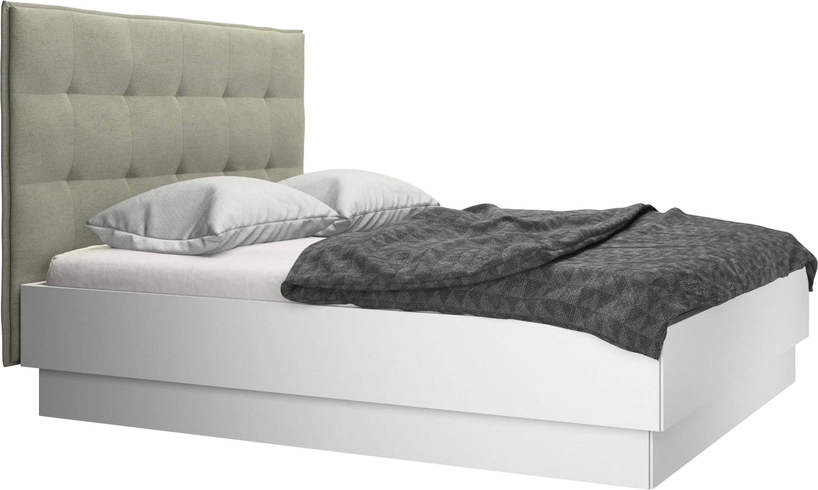 Lugano storage bed with lift-up frame and slats, excl. mattress