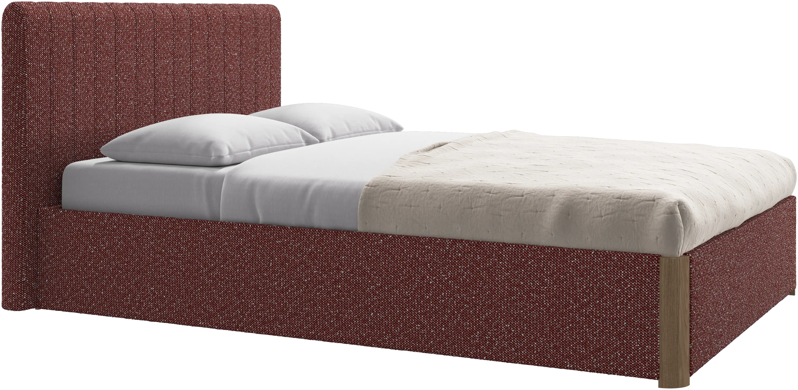 Element bed, bed-mounted headboard, with slats and storage solution, excl. mattress