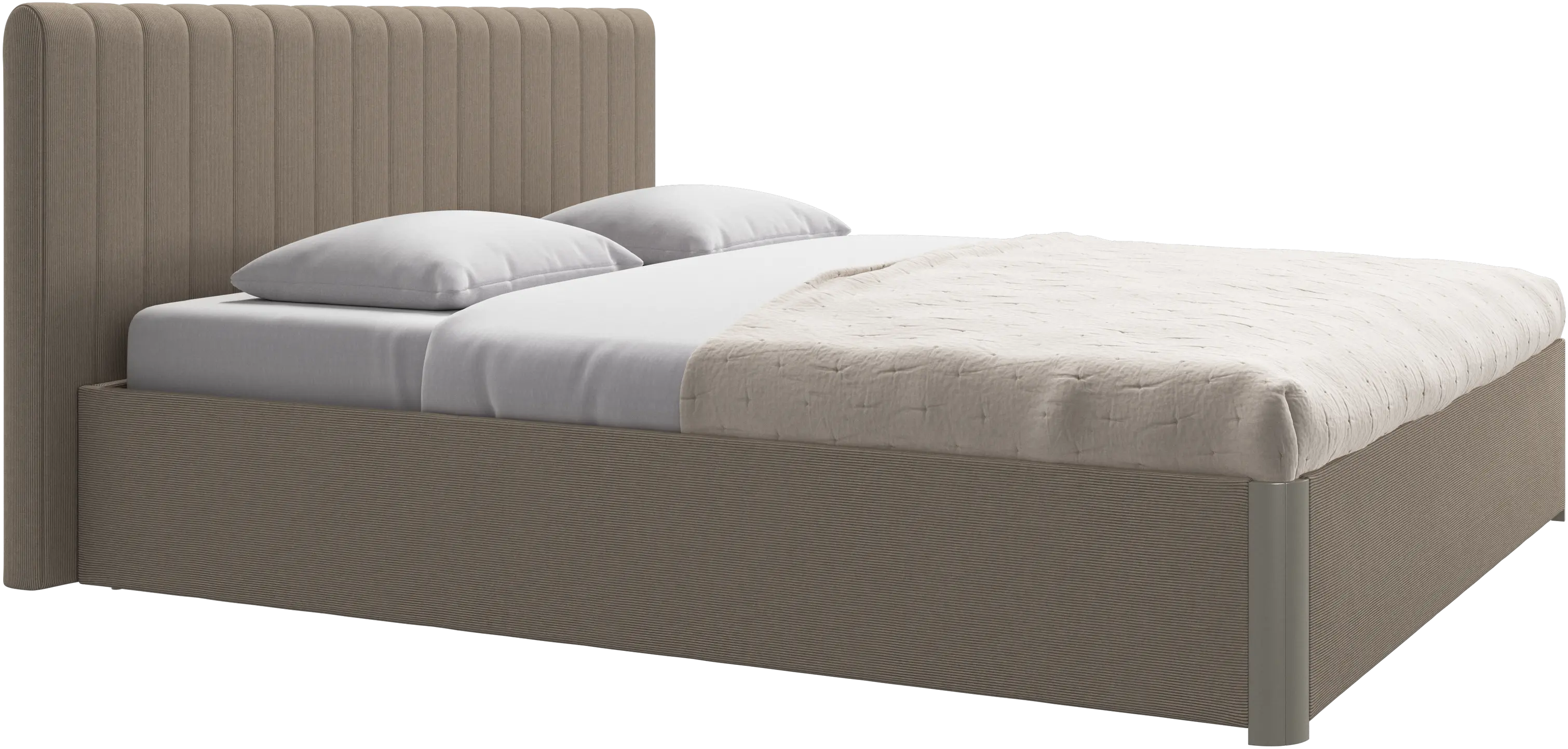 Element bed, bed-mounted headboard, with slats and storage solution, excl. mattress