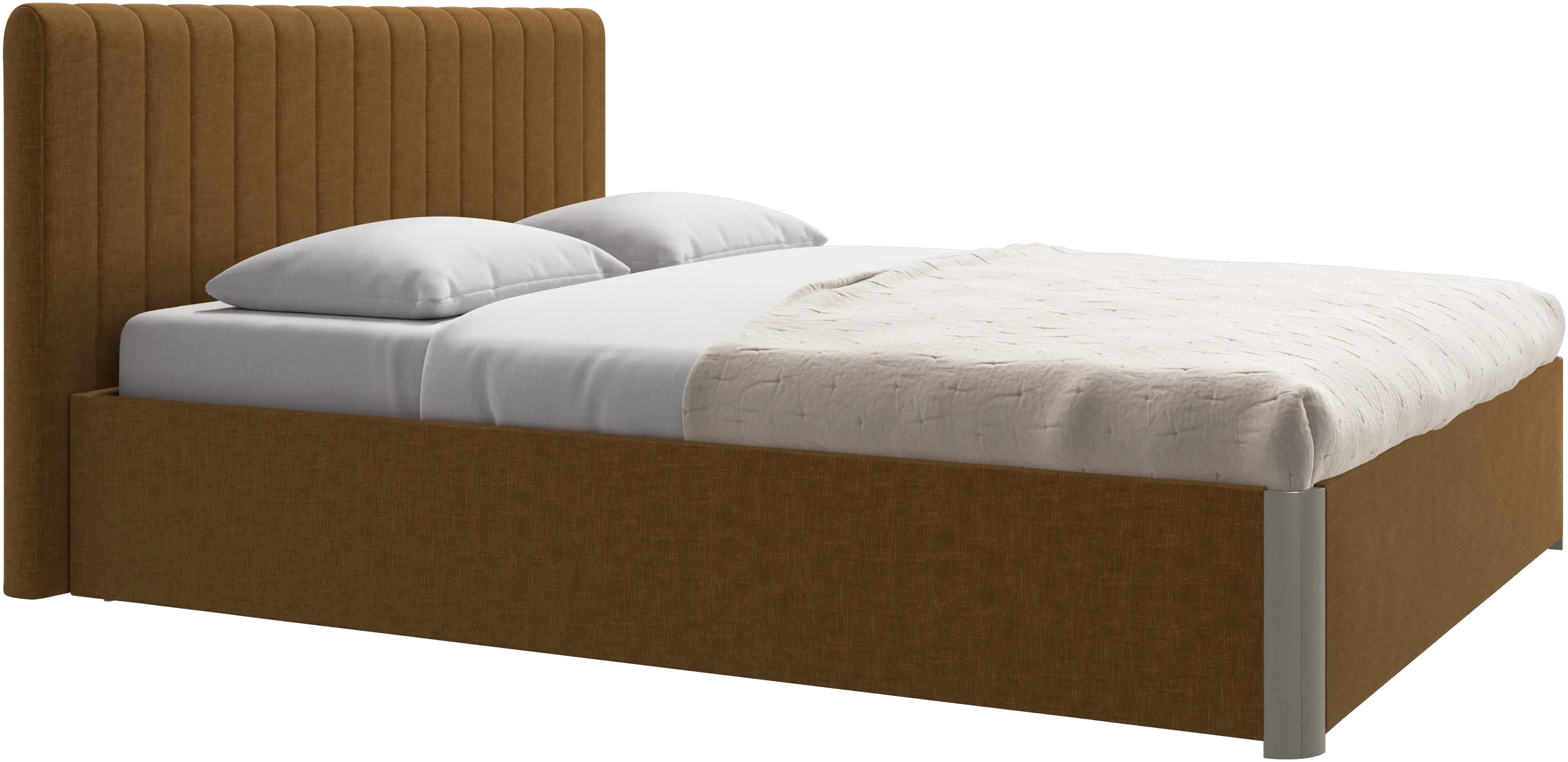 Element bed, bed-mounted headboard, with slats and storage solution, excl. mattress