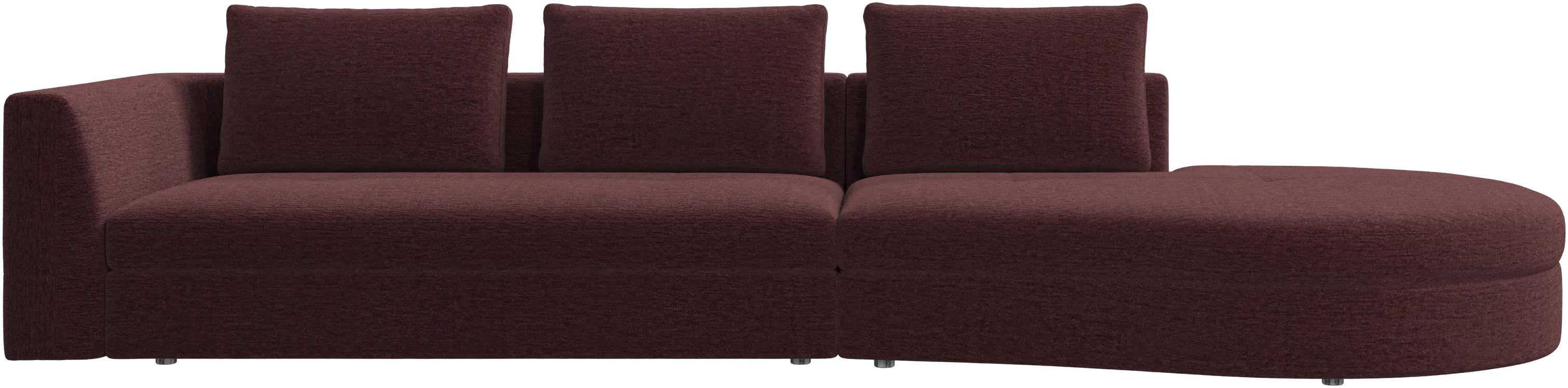 Bergamo sofa with round lounging unit,right