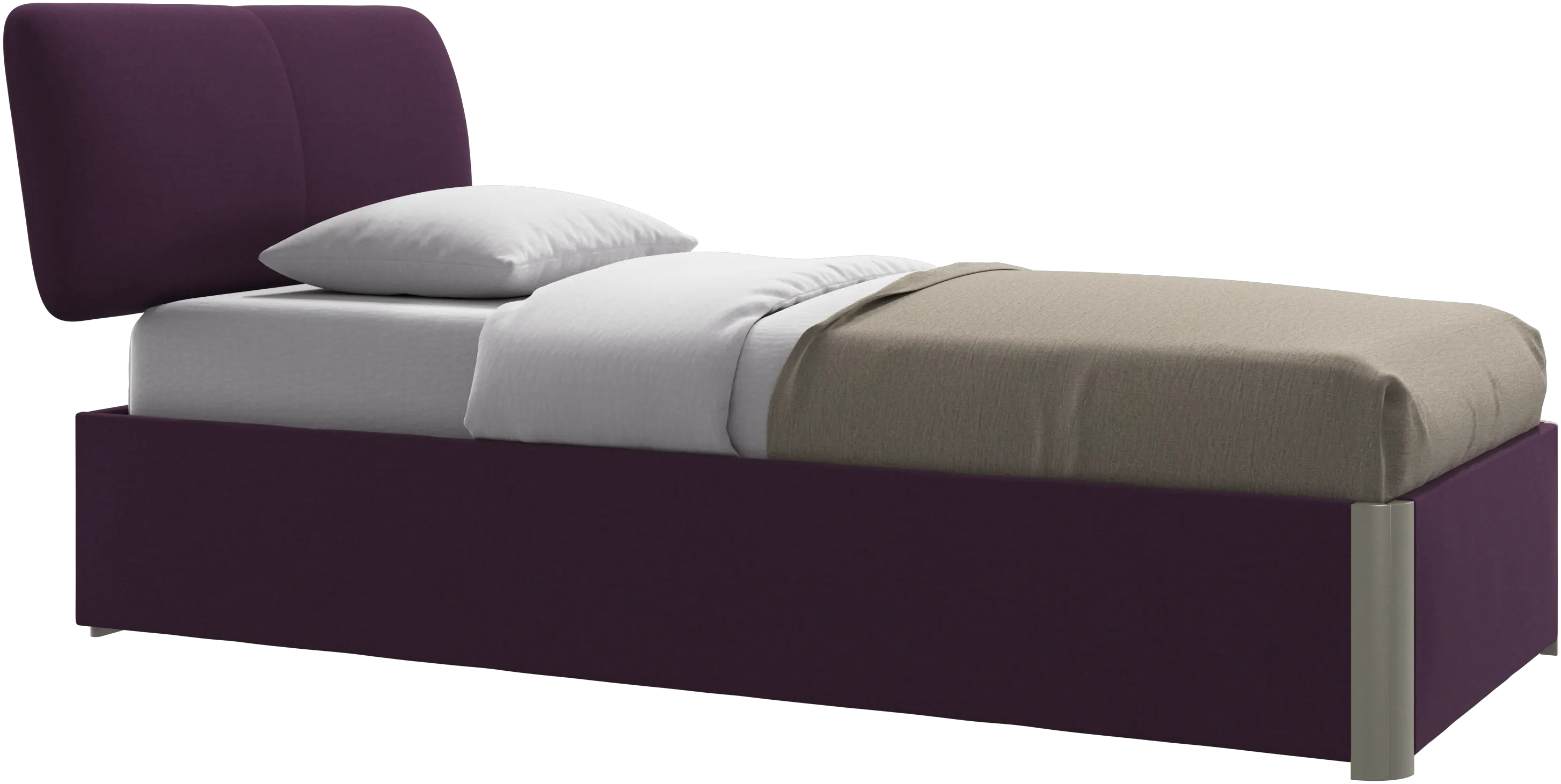 Element bed, bed-mounted headboard, with slats and storage solution, excl. mattress