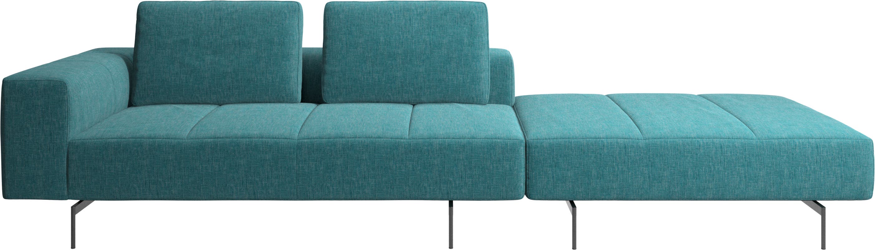 Amsterdam sofa with pouf on right side