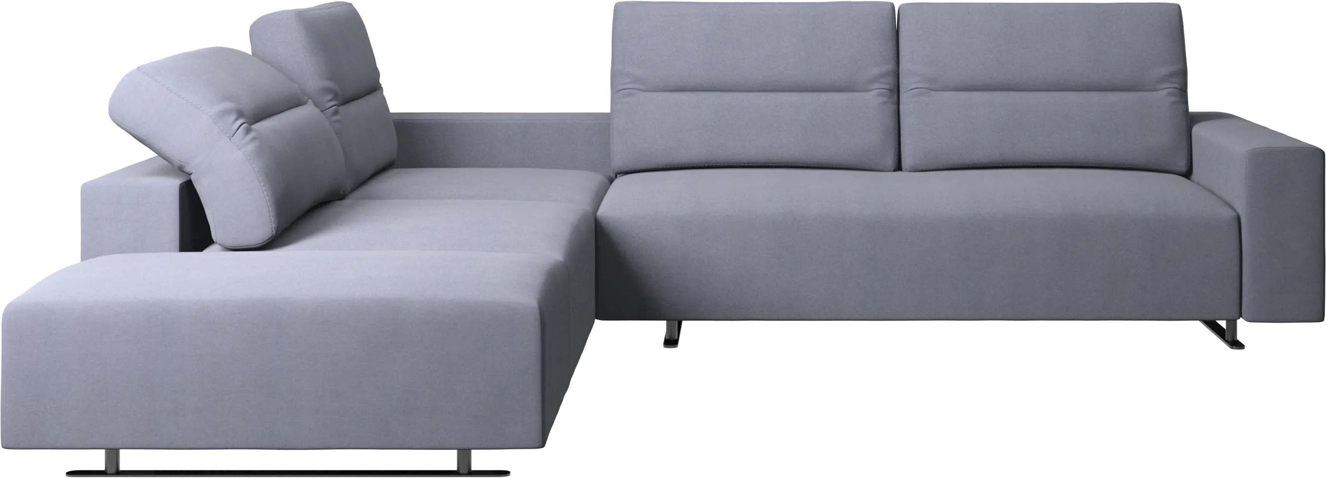 Hampton corner sofa with adjustable back and storage on right side