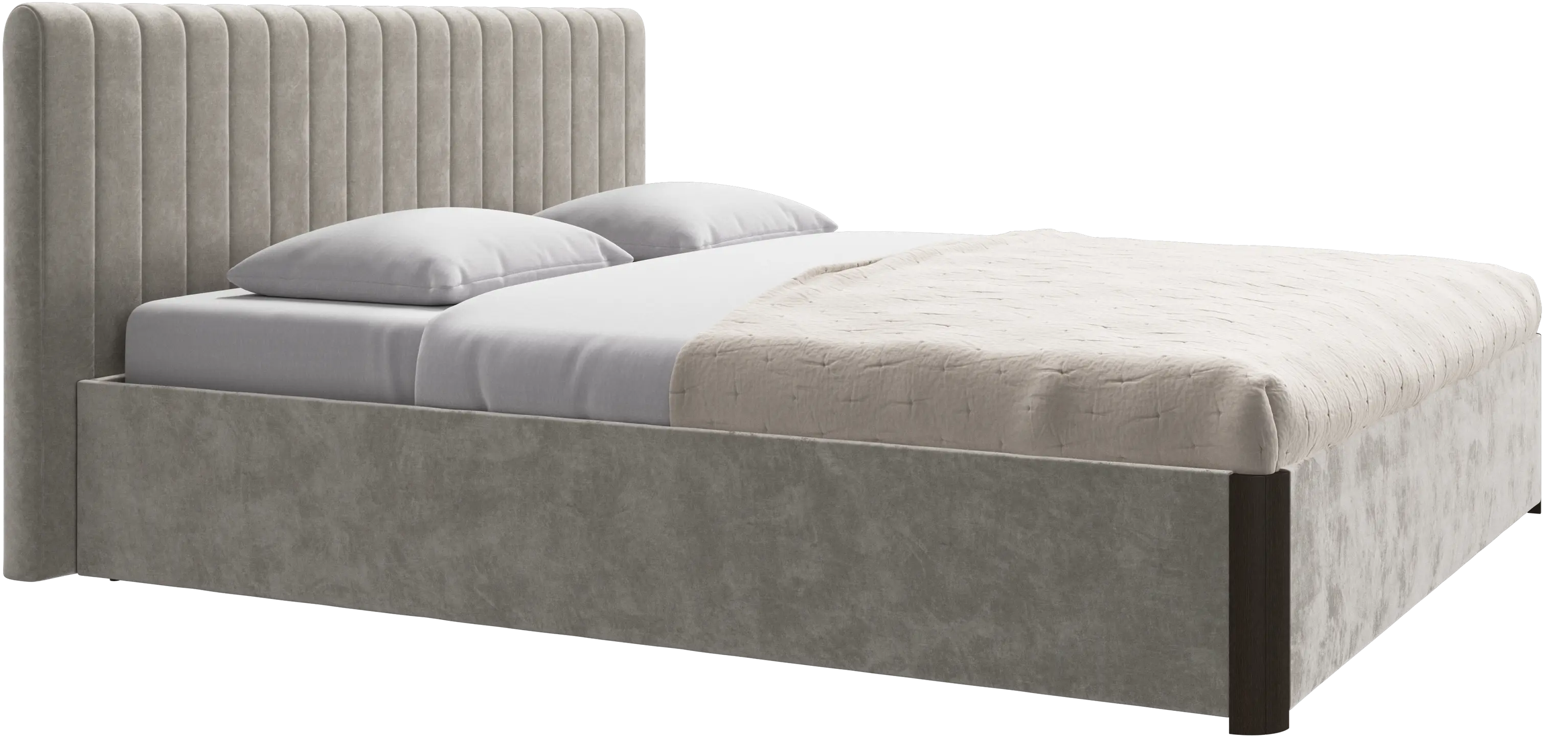 Element bed, bed-mounted headboard, with slats and storage solution, excl. mattress