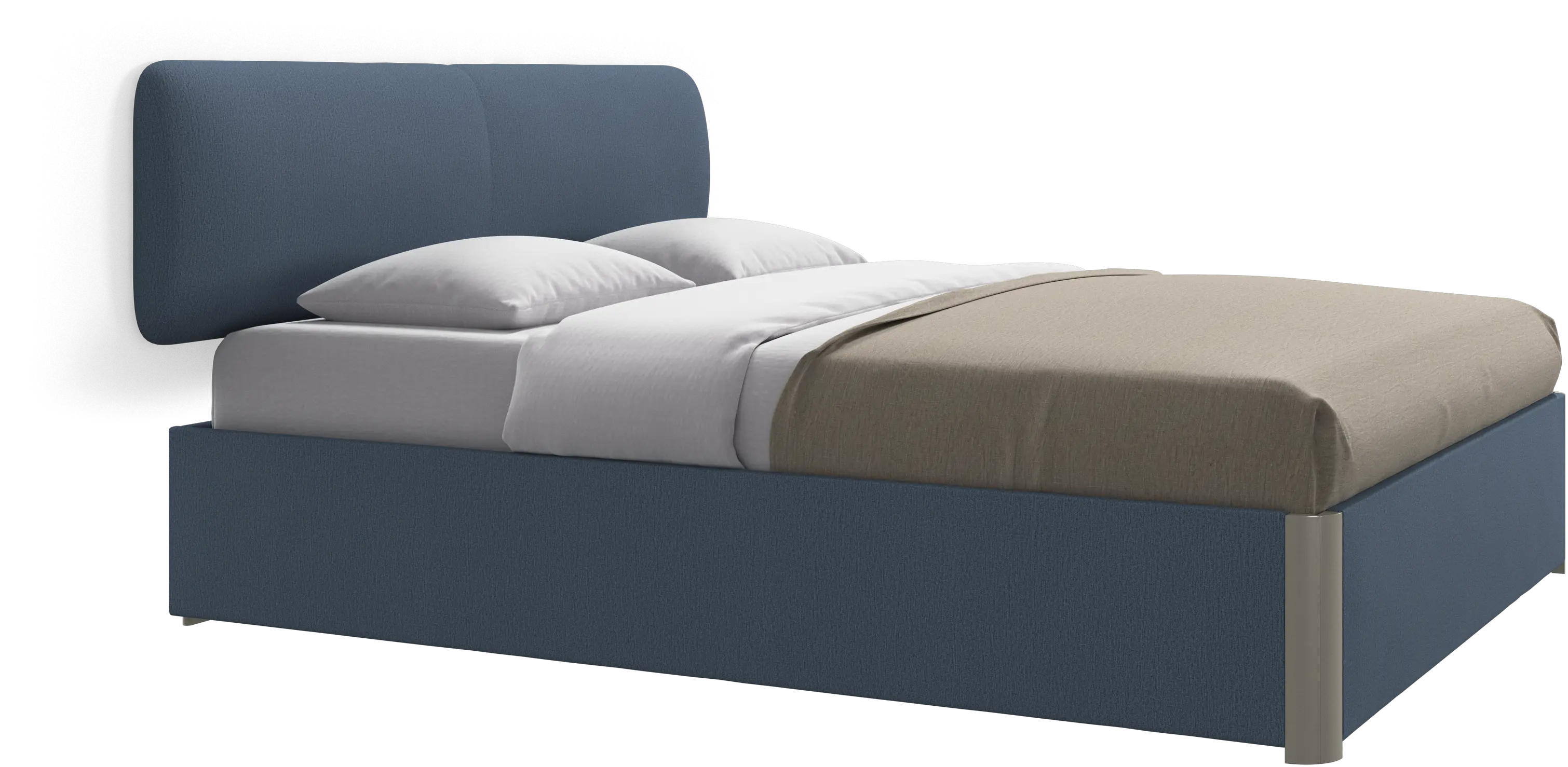 Element bed, wall-mounted headboard, with slats and storage solution, excl. mattress