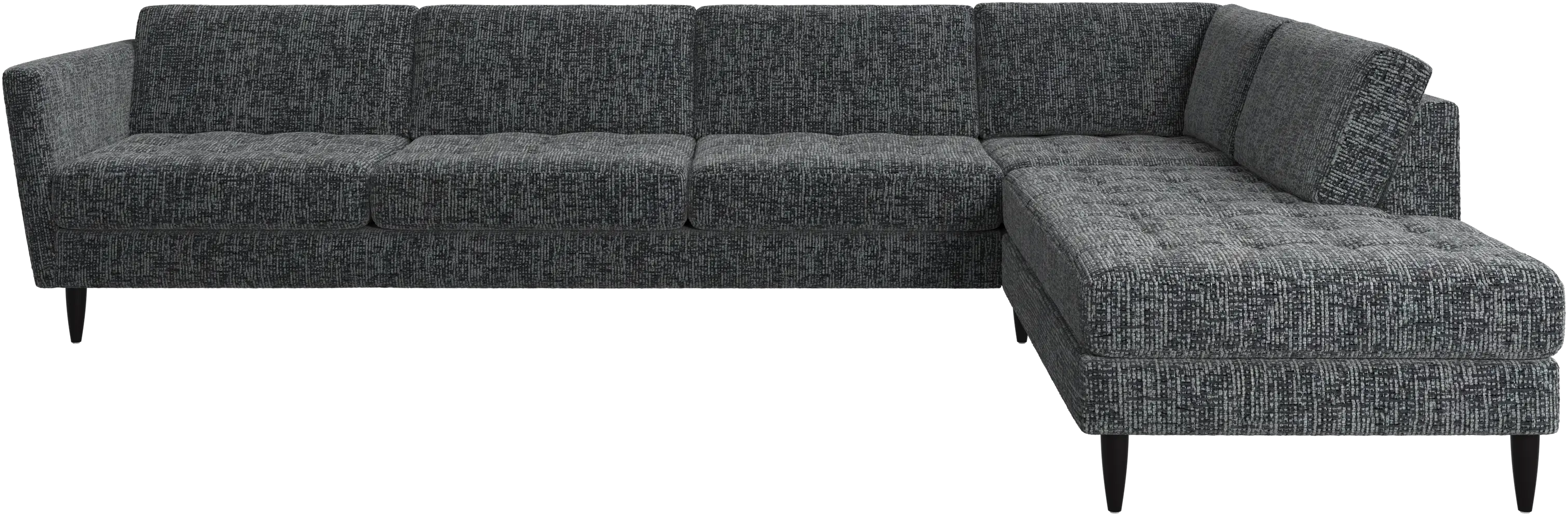 Osaka corner sofa with lounging unit, tufted seat