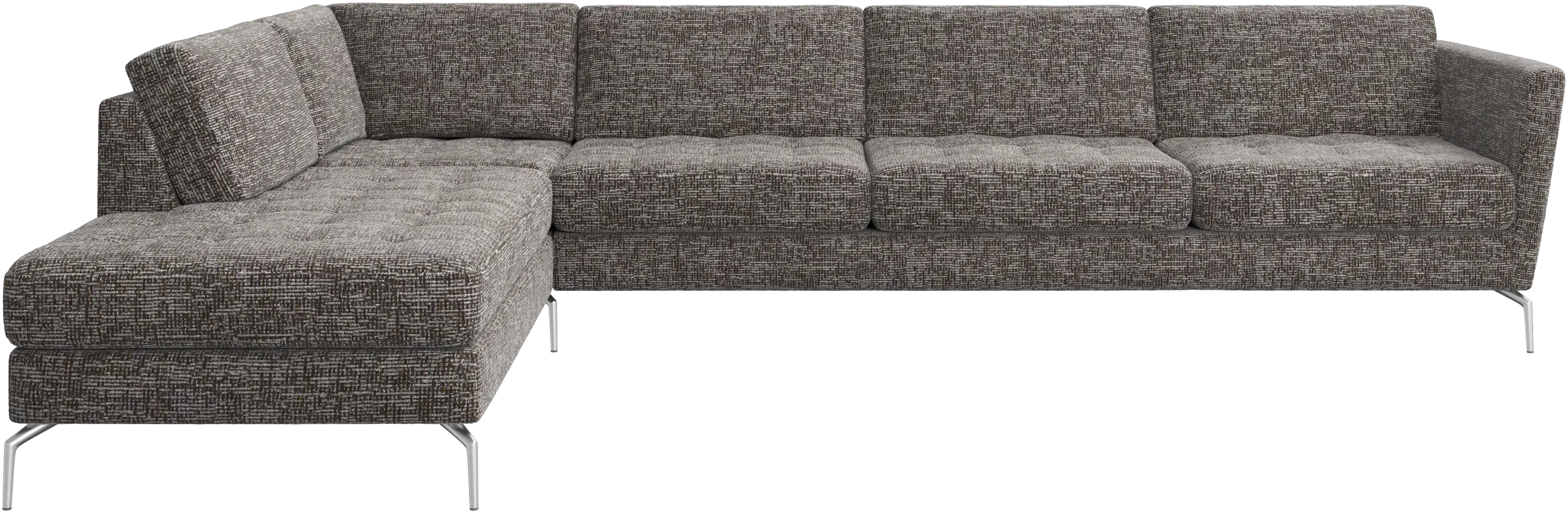 Osaka corner sofa with lounging unit, tufted seat