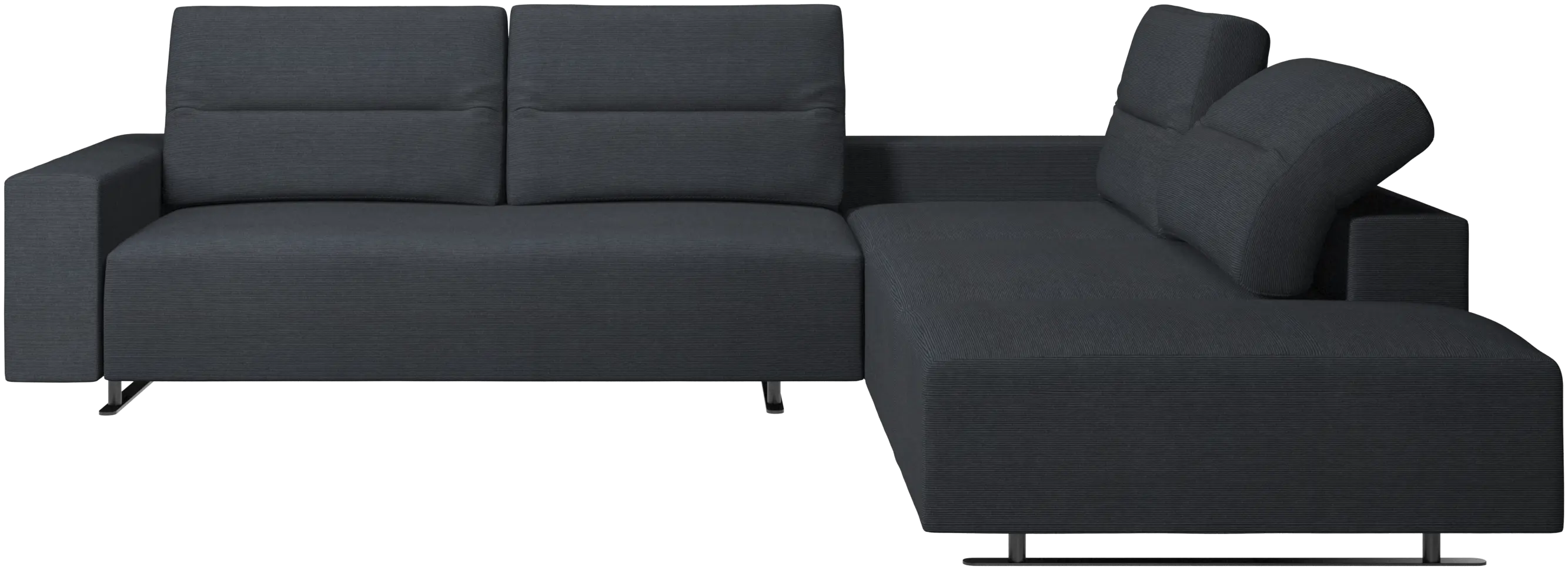 Hampton corner sofa with adjustable back and storage on left side