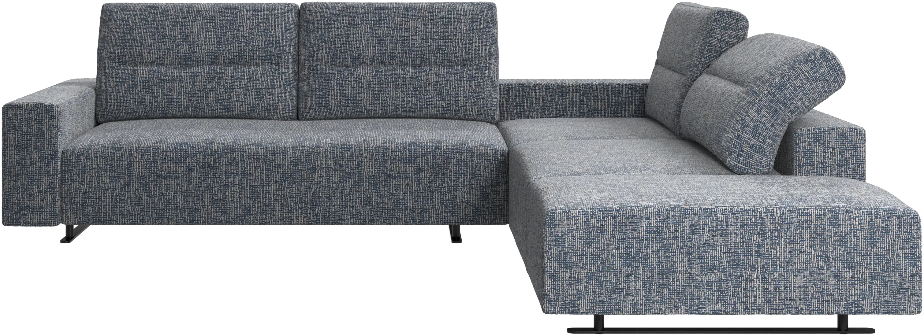 Hampton corner sofa with adjustable back and lounging unit