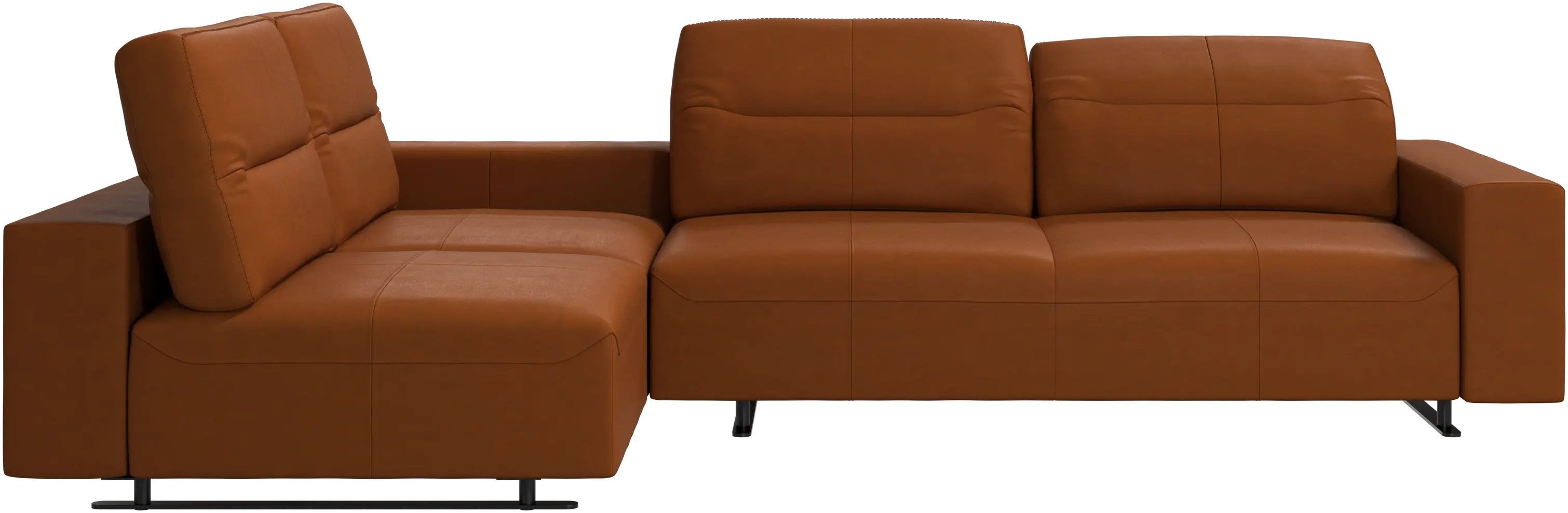 Hampton corner sofa with adjustable back and storage on right side