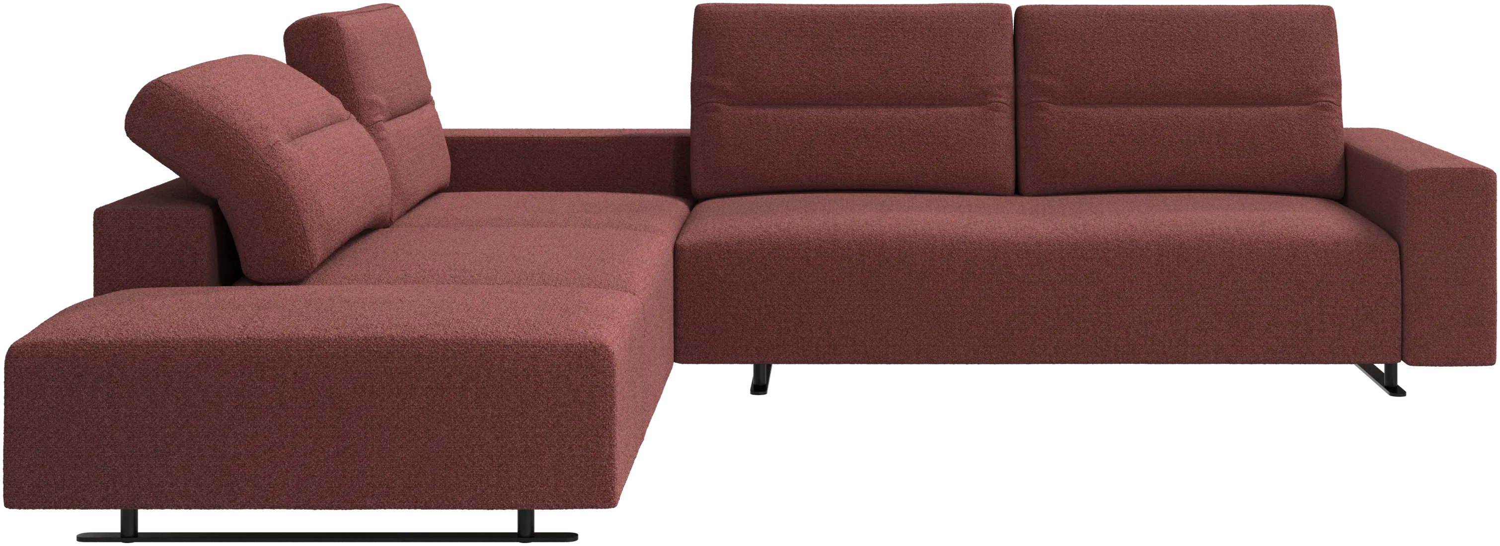 Hampton corner sofa with adjustable back and storage on right side