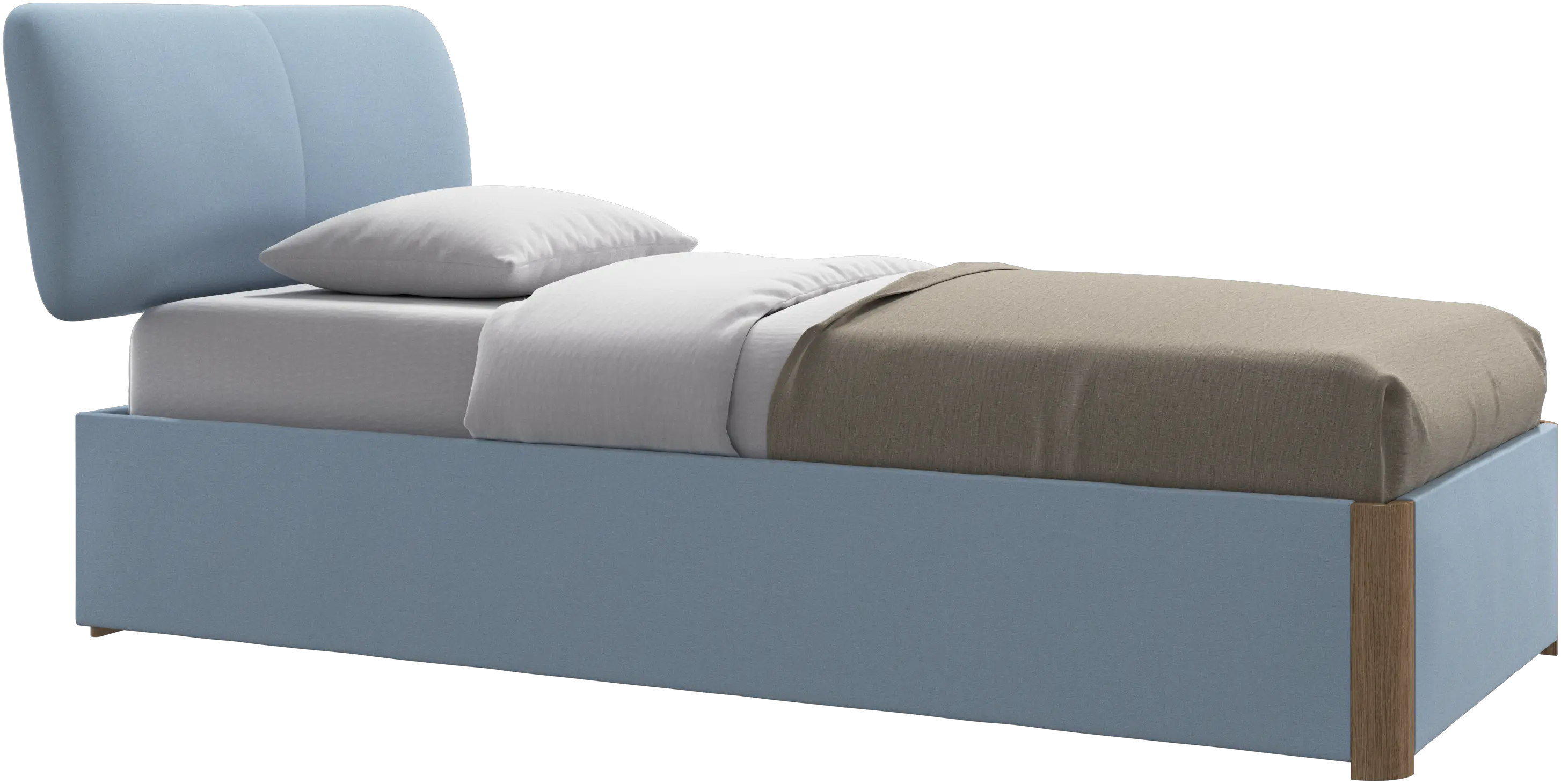 Element bed, bed-mounted headboard, with slats and storage solution, excl. mattress