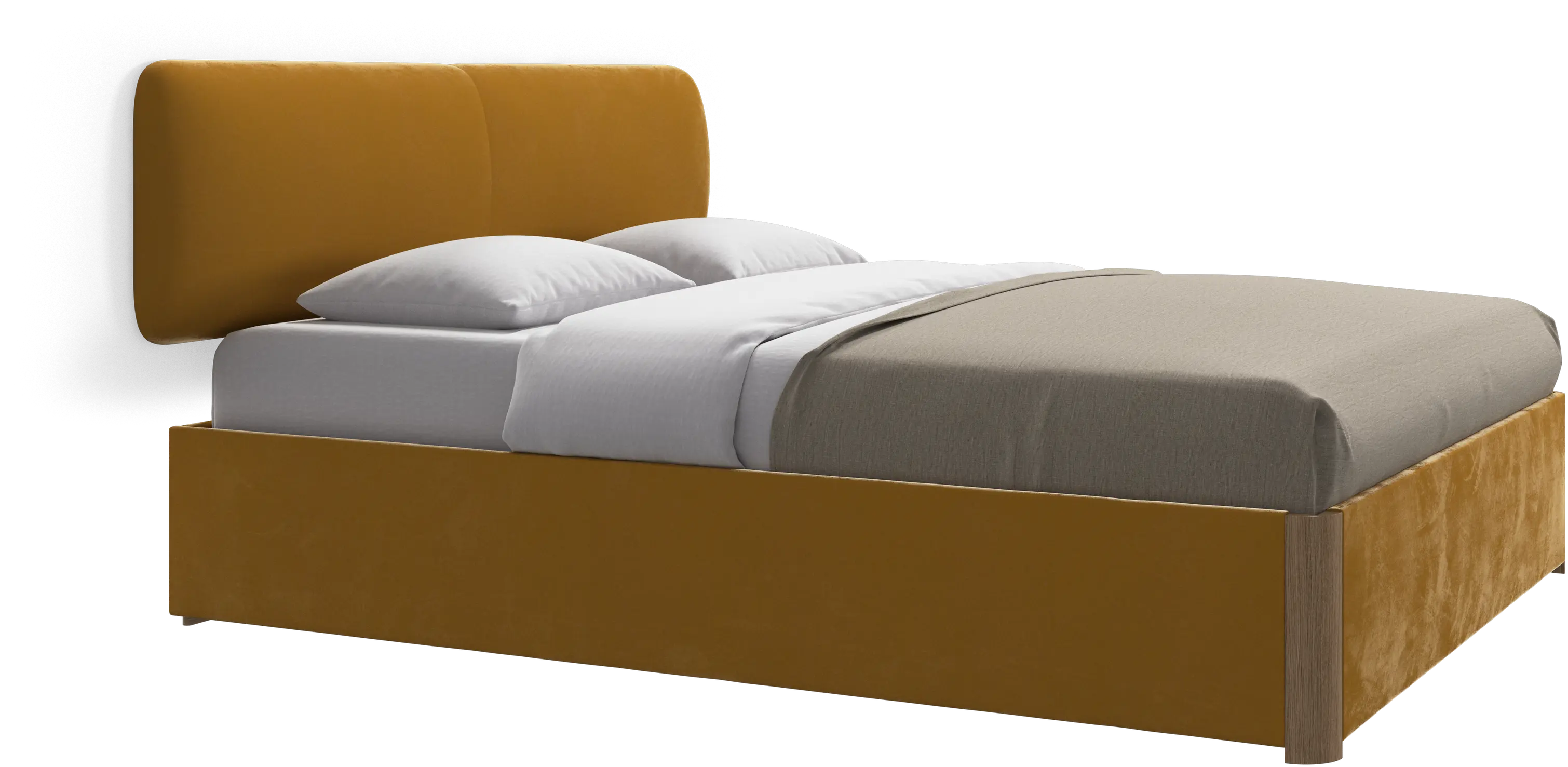 Element lit, tête de lit murale, avec lattes et solution de stockage, excl. matelas