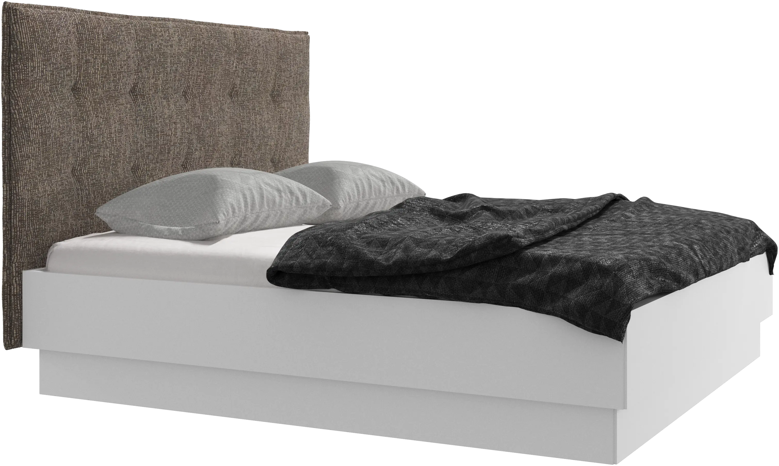 Lit Lugano avec rangement intégré, sommier inclus, hors matelas