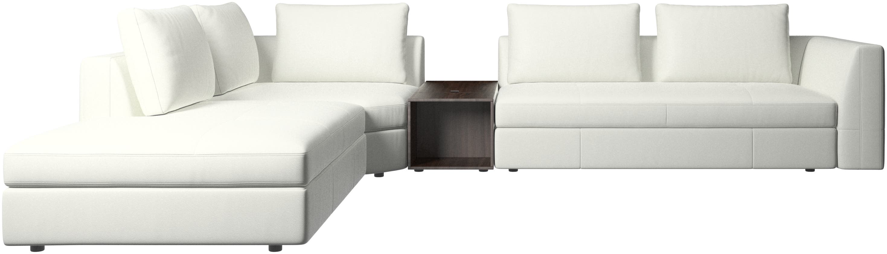 Bergamo L型沙發，含貴妃模組、椅凳、收納儲物模組
