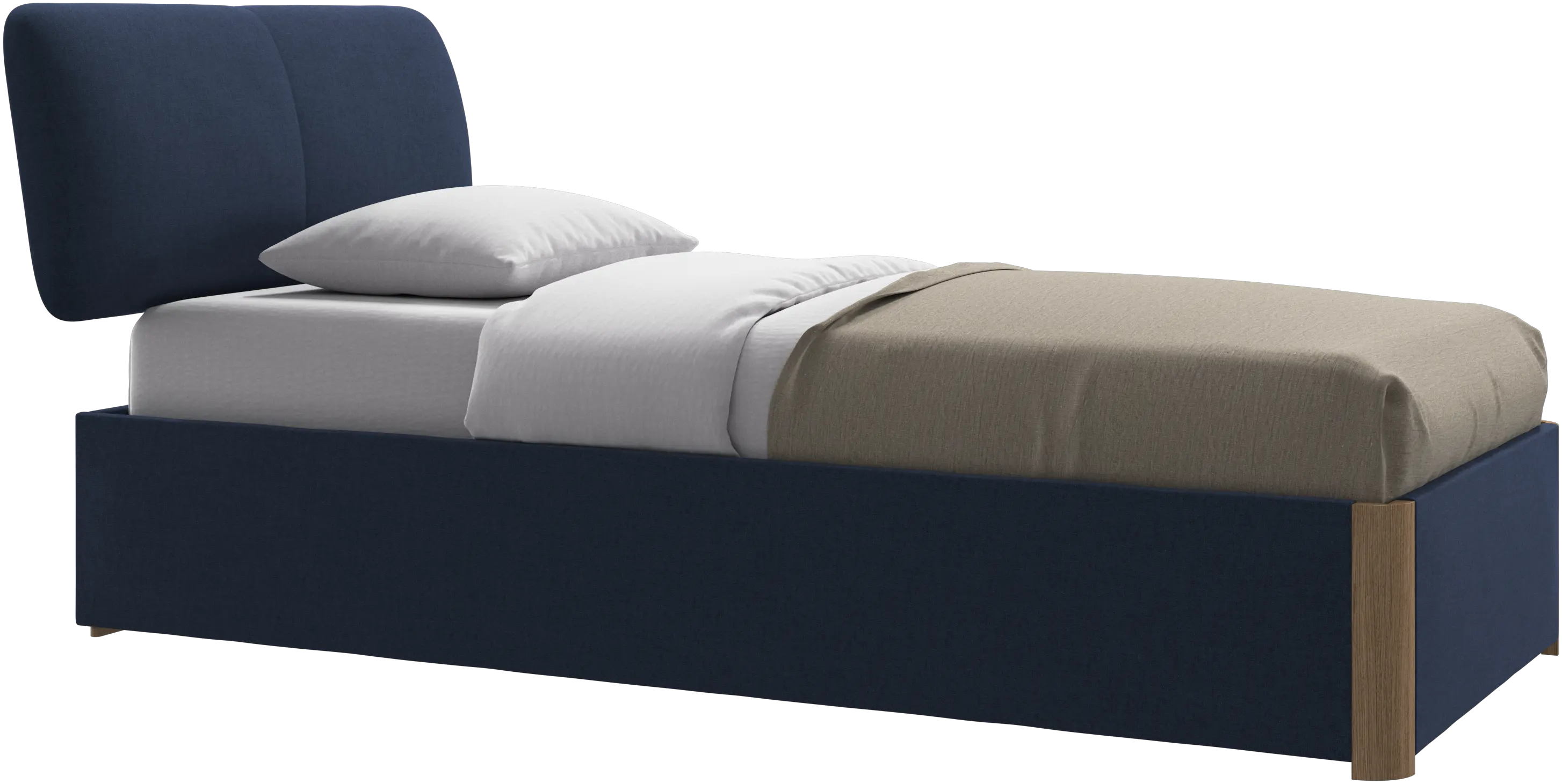 Element bed, bed-mounted headboard, with slats and storage solution, excl. mattress