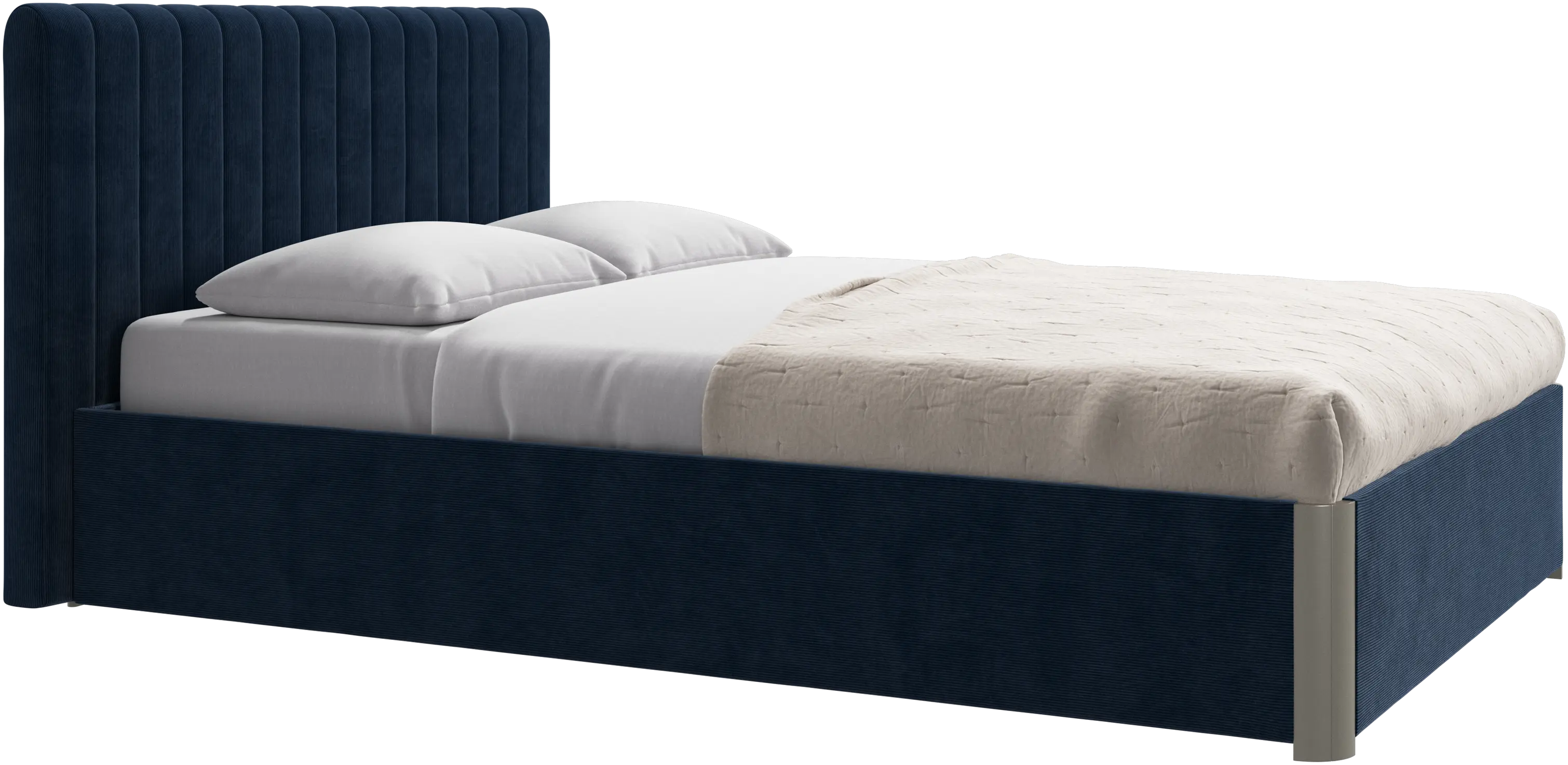 Element bed, bed-mounted headboard, with slats and storage solution, excl. mattress