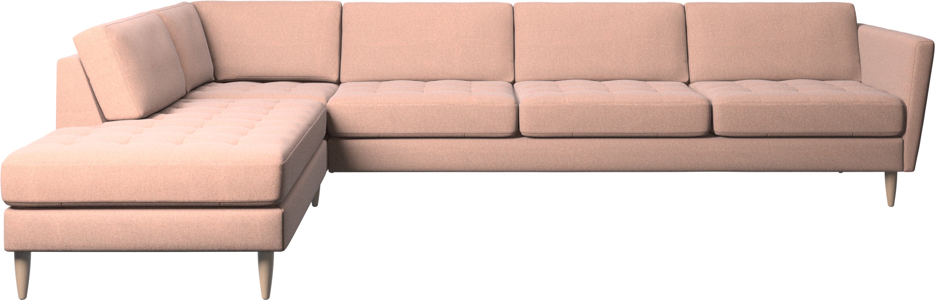 Osaka corner sofa with lounging unit, tufted seat