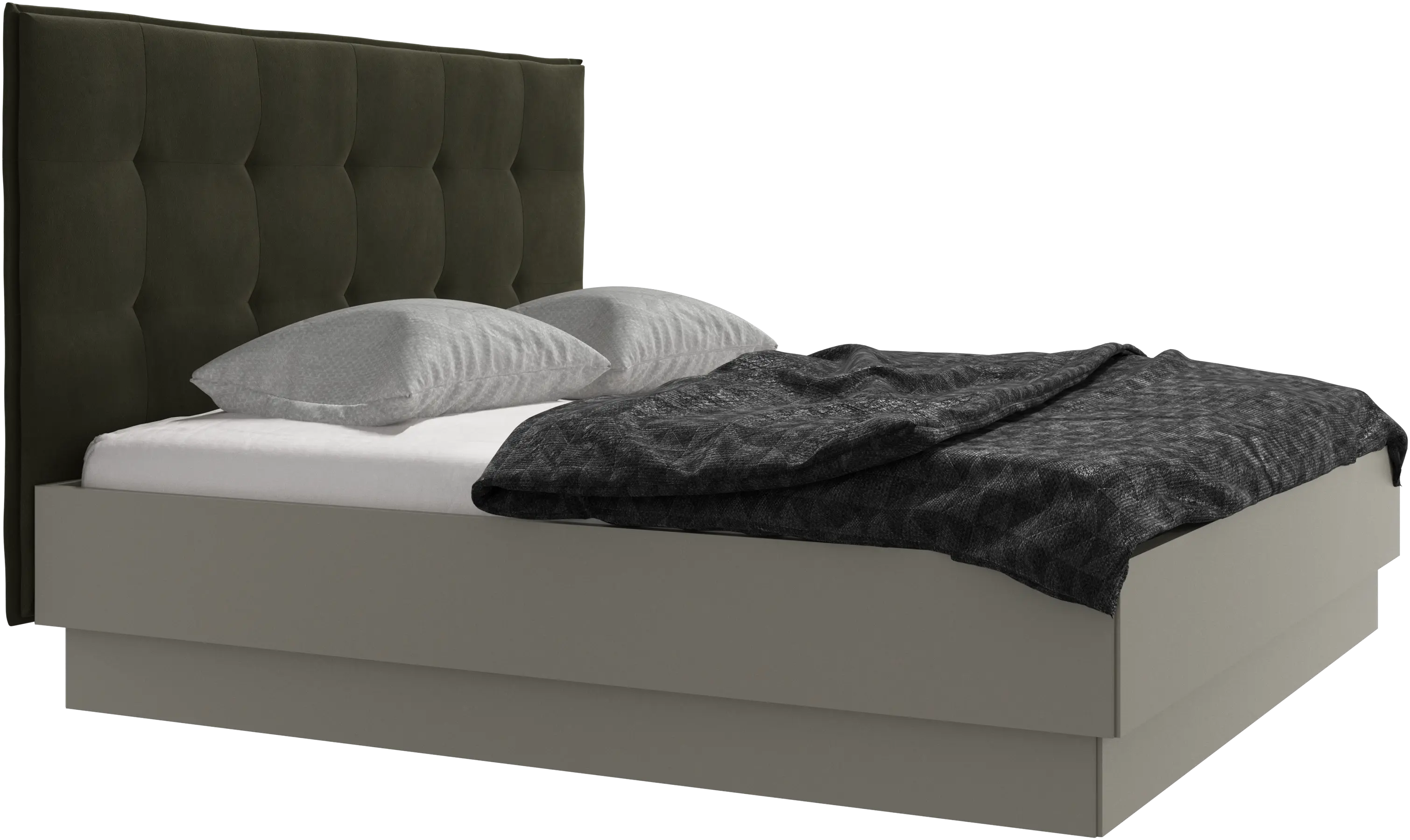 Lugano storage bed with lift-up frame and slats, excl. mattress