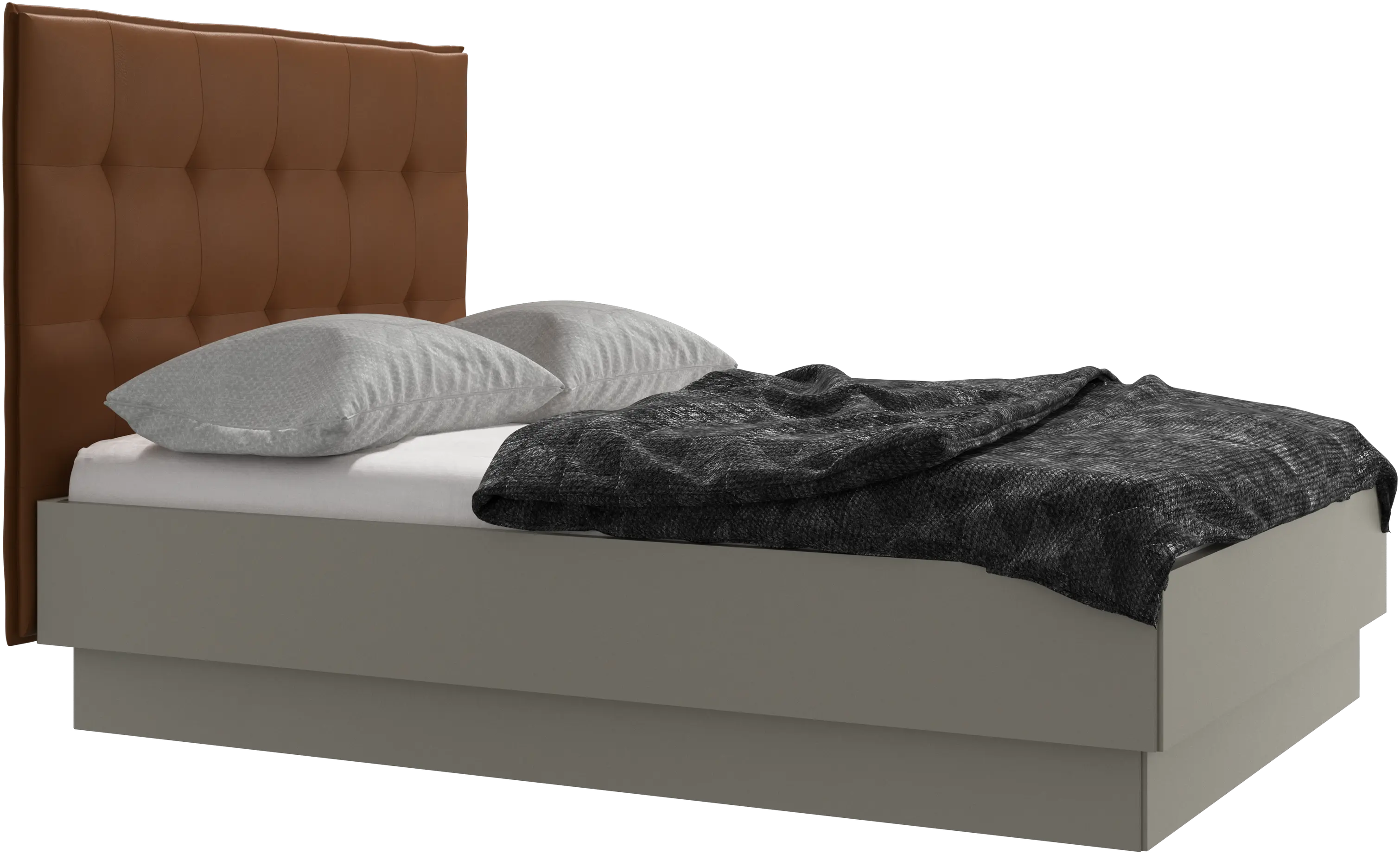 Lugano storage bed with lift-up frame and slats, excl. mattress