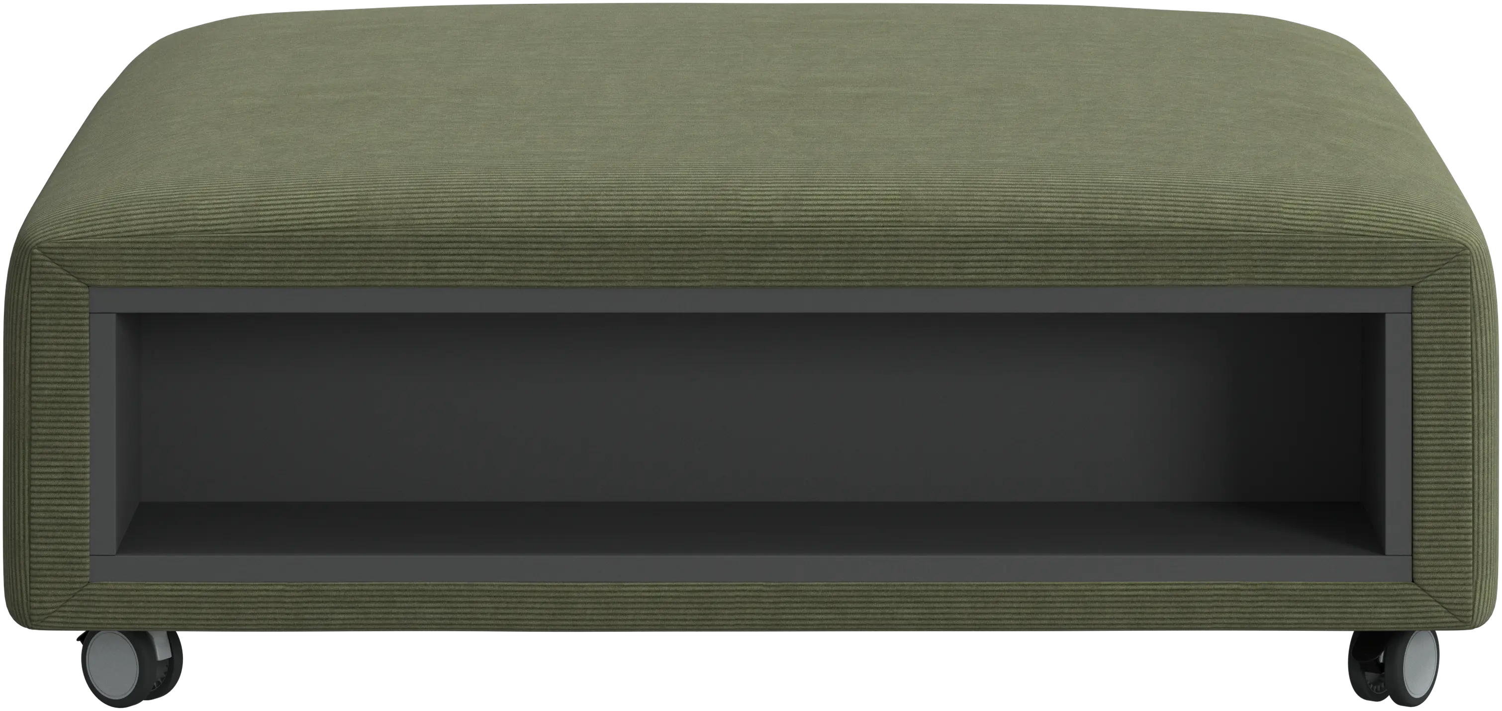 Hampton footstool on wheels with storage left and right sides