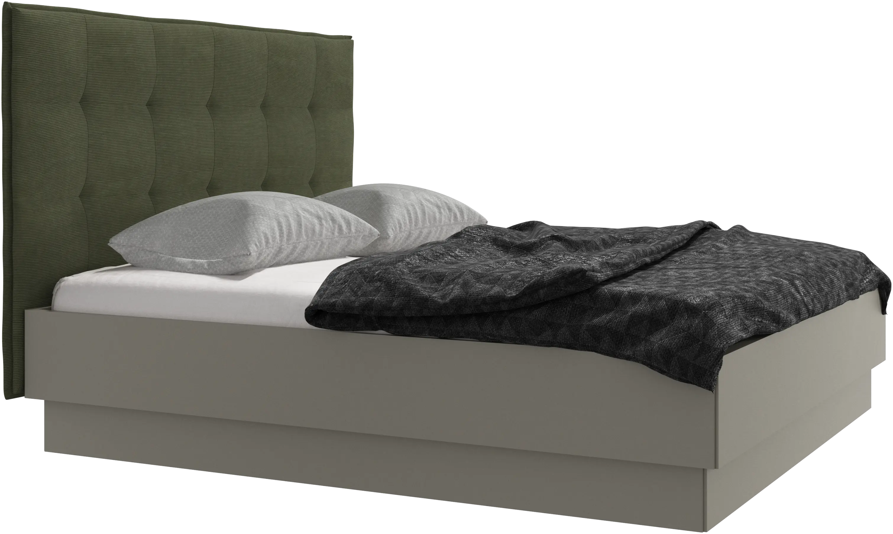 Lugano storage bed with lift-up frame and slats, excl. mattress