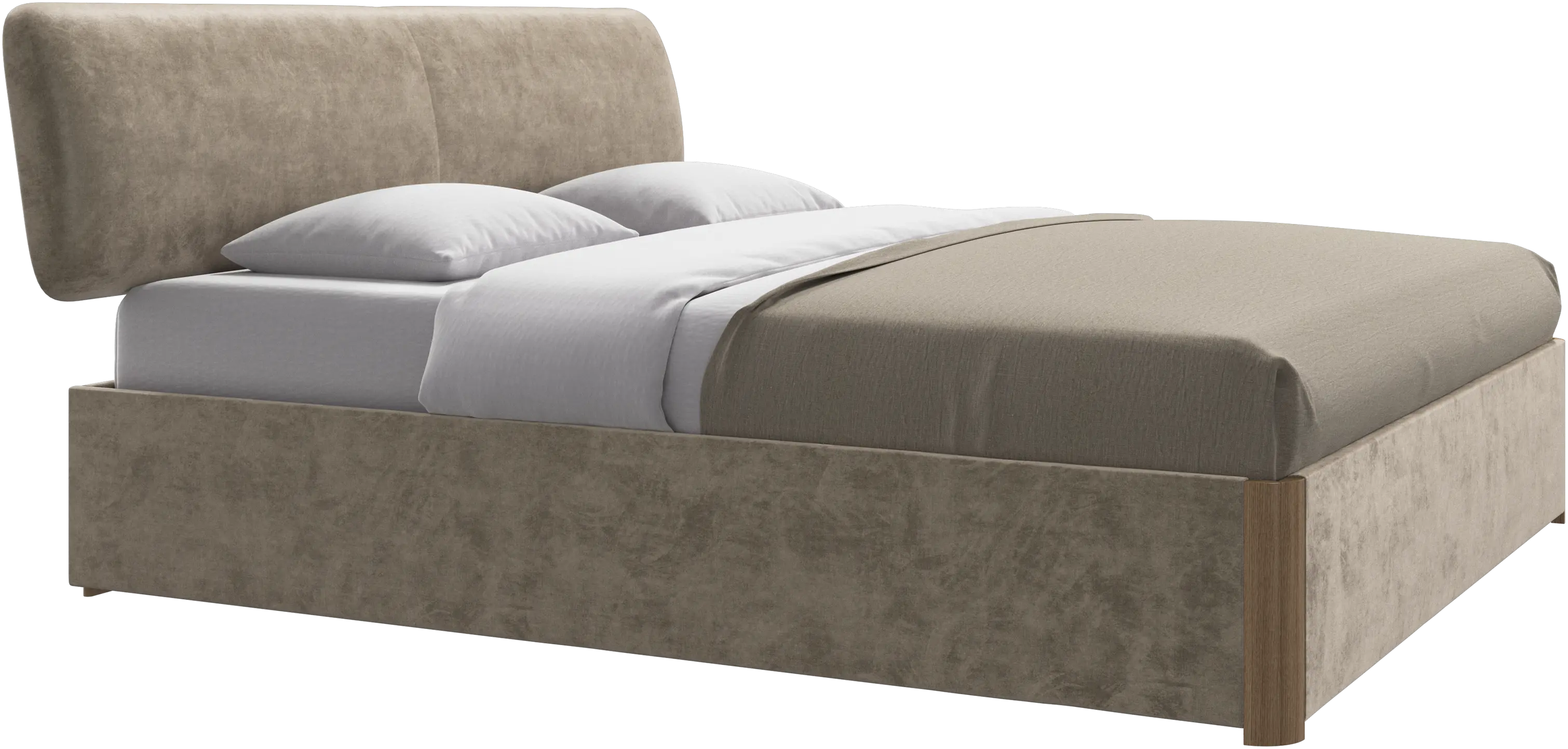 Element säng, sängmonterad huvudgavel, med ribbor och förvaringslösning, exkl. madrass