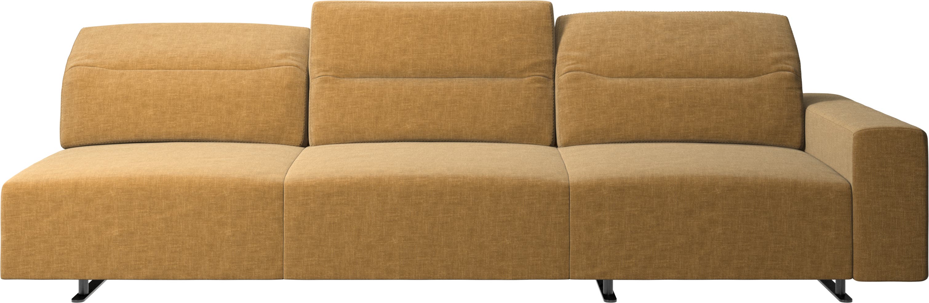 Hampton sofa med justerbar ryg og opbevaring i højre side