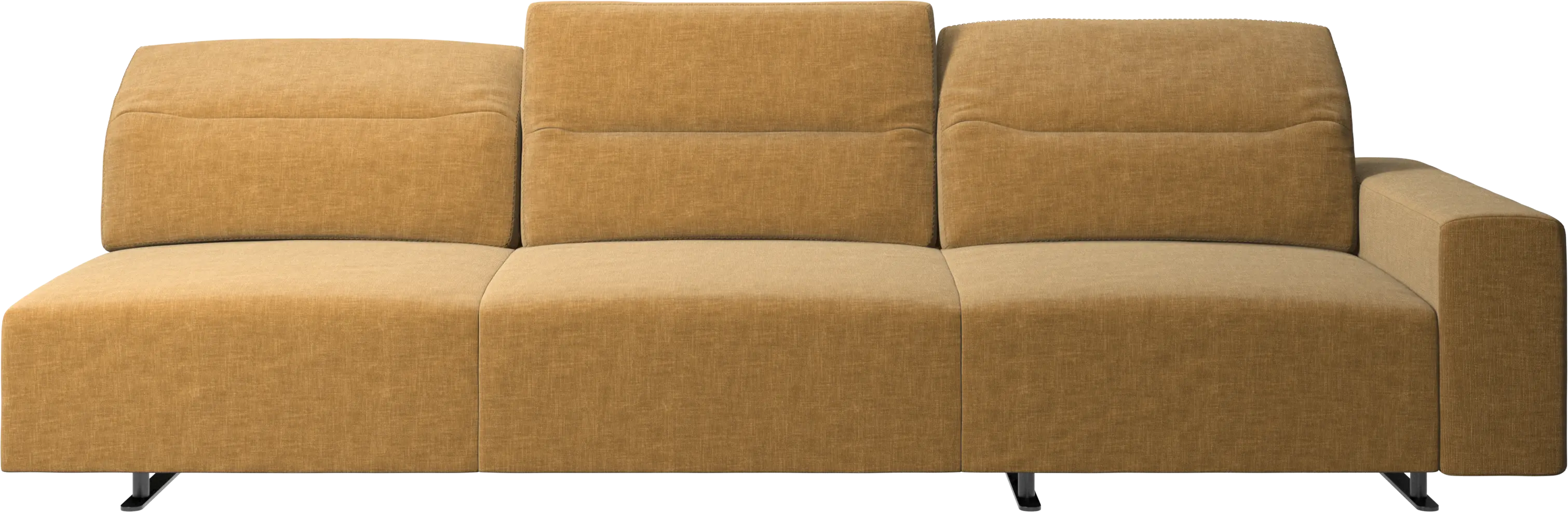 Hampton sofa with adjustable back and storage on the right side