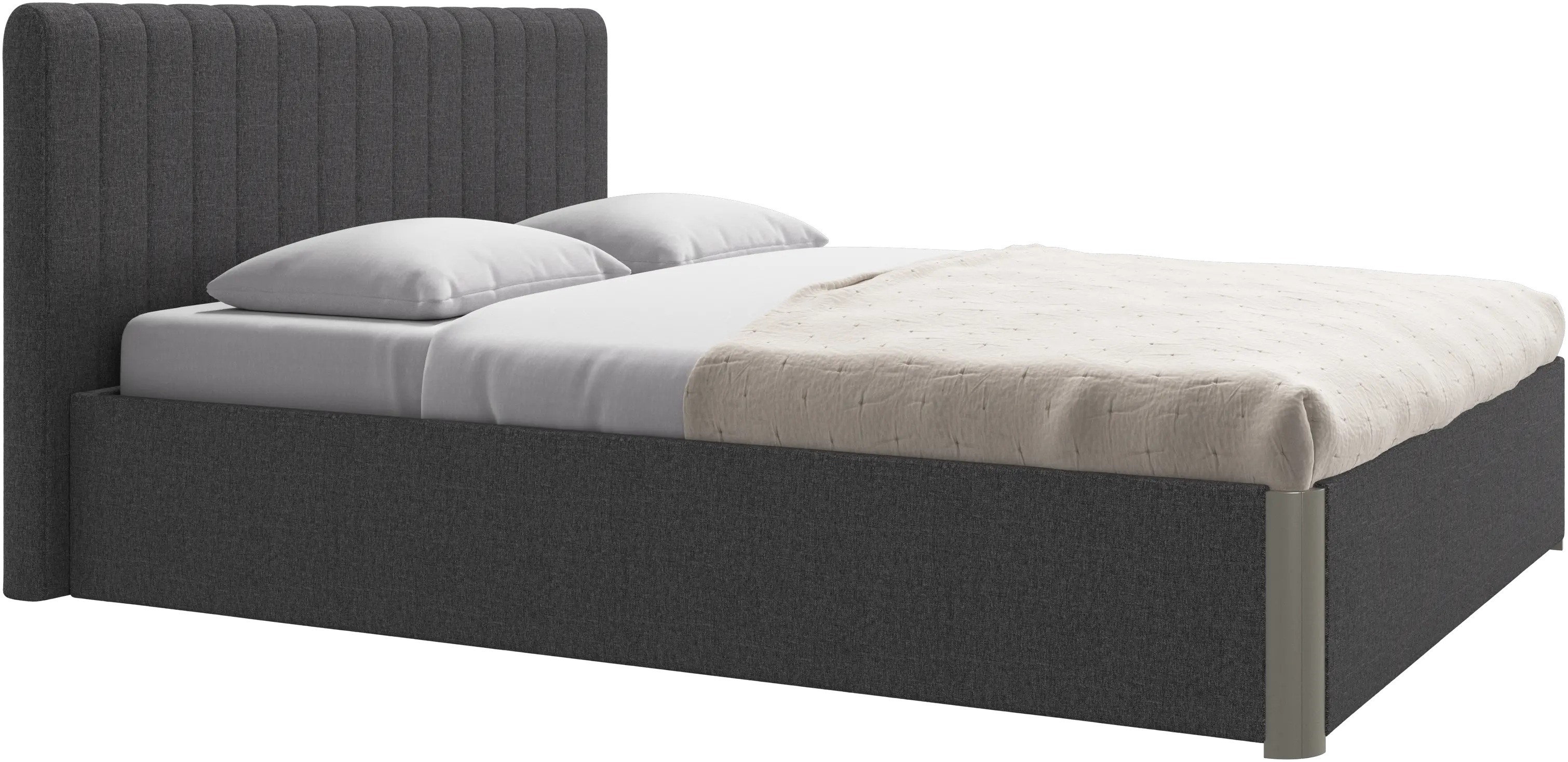Element bed, bed-mounted headboard, with slats and storage solution, excl. mattress