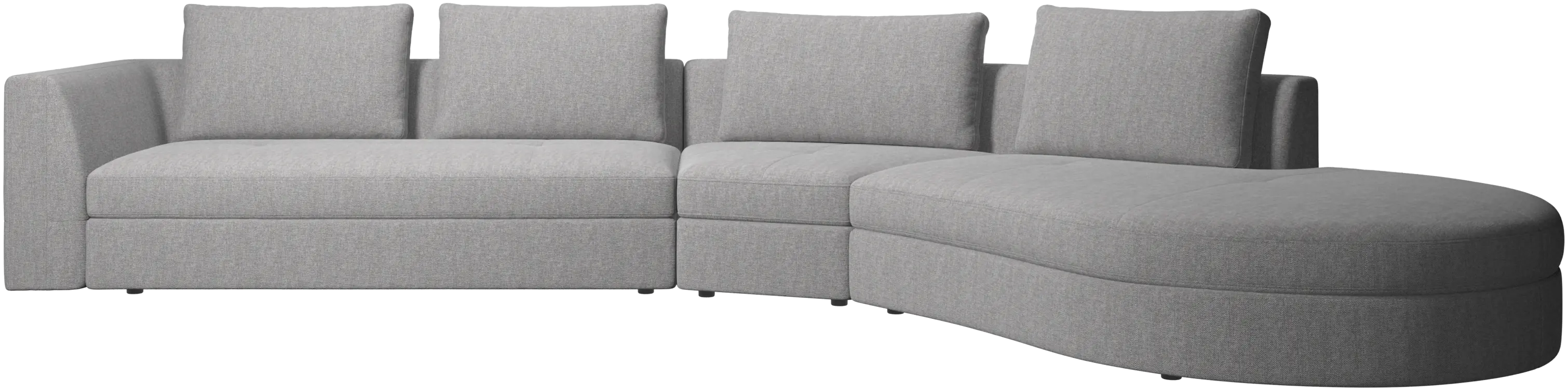 Bergamo sofa with round lounging unit,right