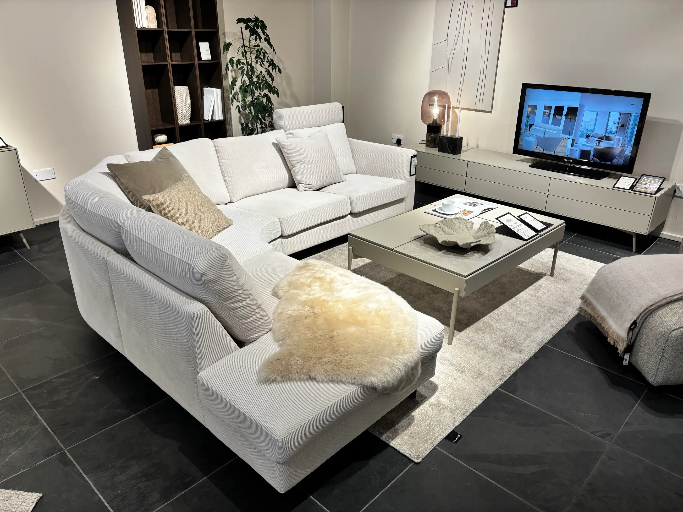 Sofas Indivi Corner sofa with Headrest - Beige Skagen Fabric