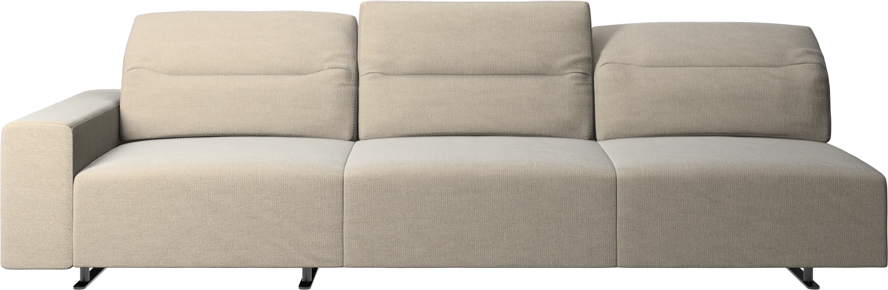 Hampton sofa with adjustable back and storage on the left side
