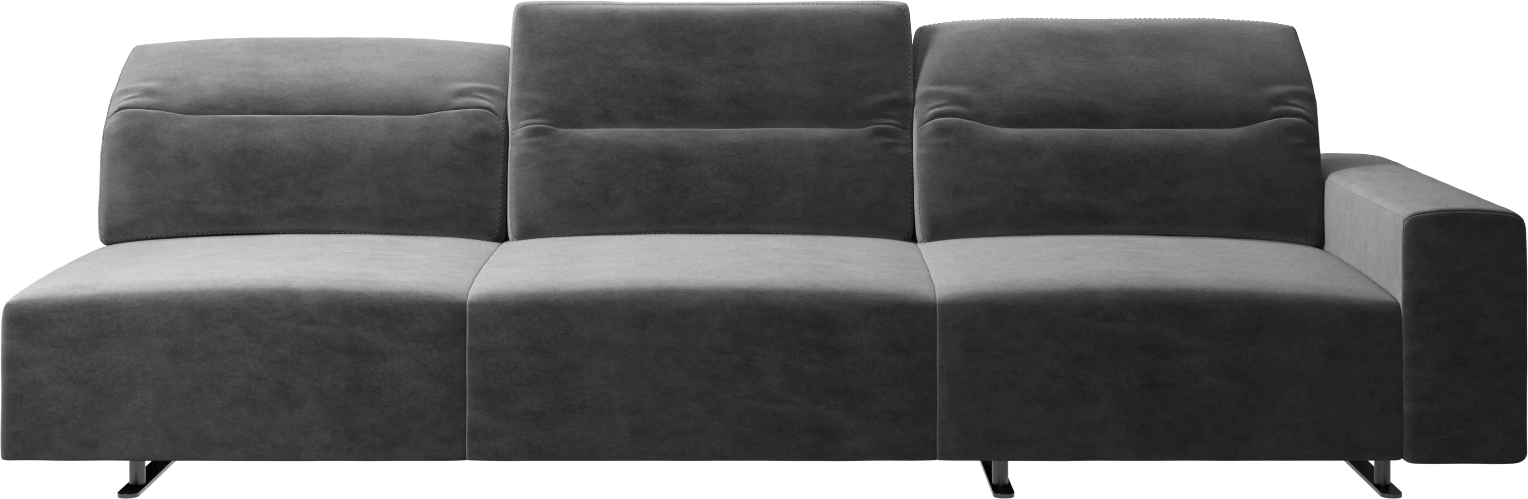 Hampton sofa with adjustable back and storage on the right side