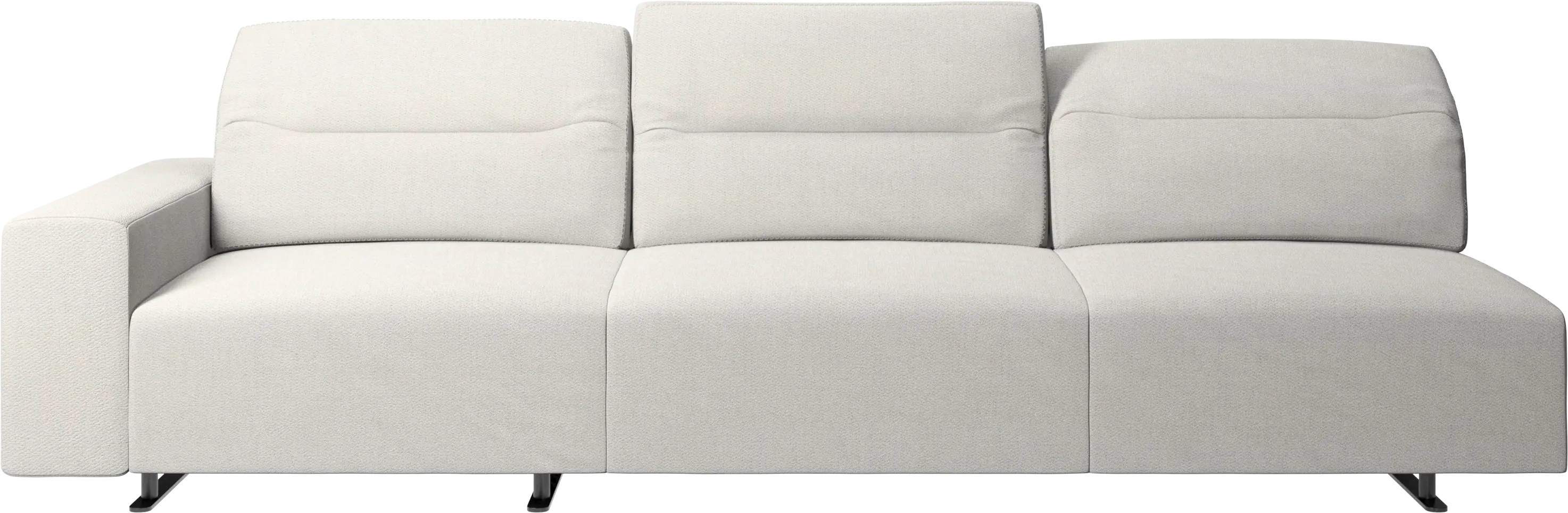 Hampton sofa with adjustable back and storage on the left side