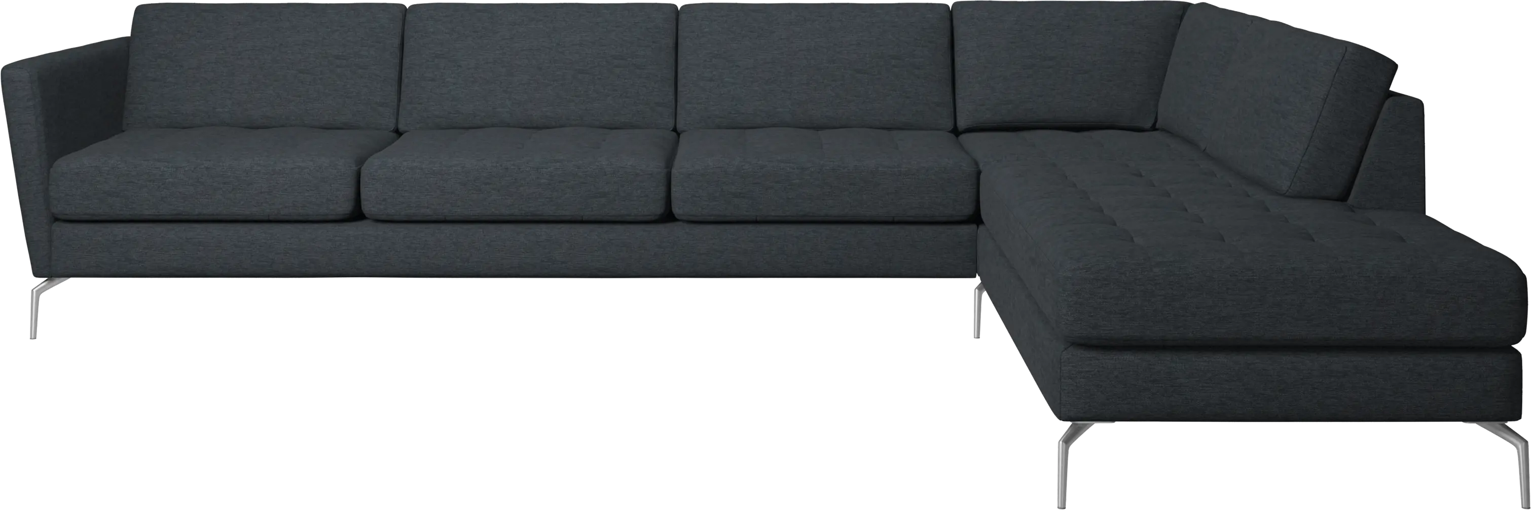 Osaka corner sofa with lounging unit, tufted seat