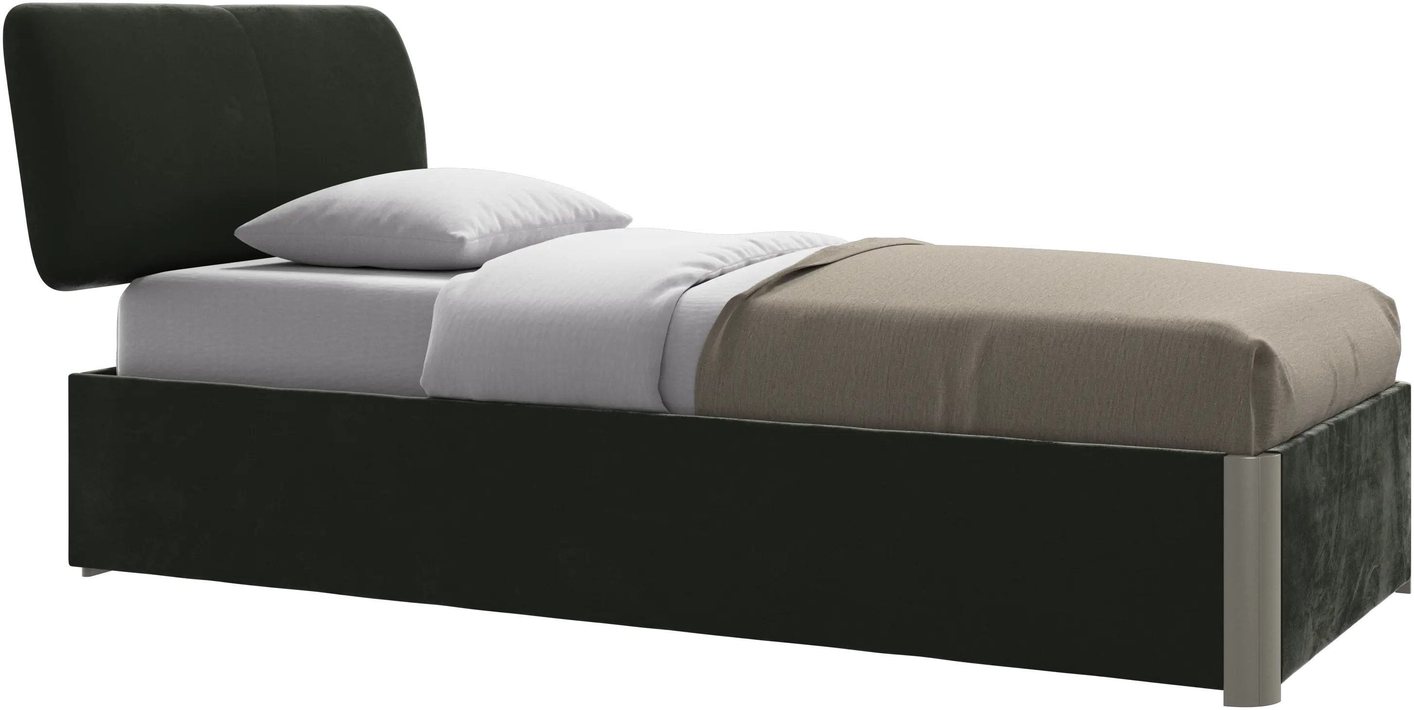 Element cama, cabecero montado en la cama, con láminas y solución de almacenamiento, excl. colchón