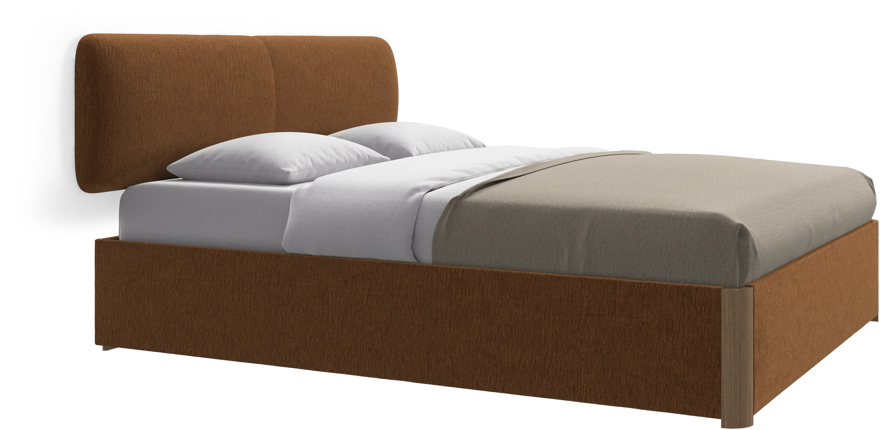 Element bed, wandgemonteerd hoofdbord, met latten en opbergoplossing, excl. matras