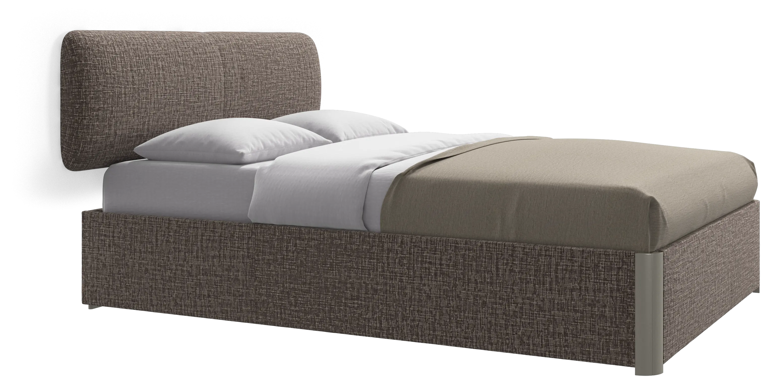 Element lit, tête de lit murale, avec lattes et solution de stockage, excl. matelas