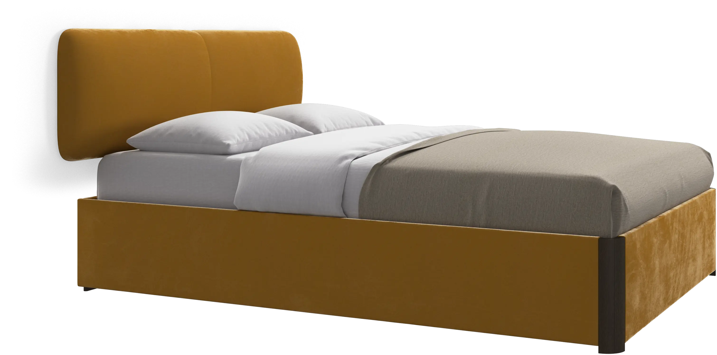 Element bed, wall-mounted headboard, with slats and storage solution, excl. mattress