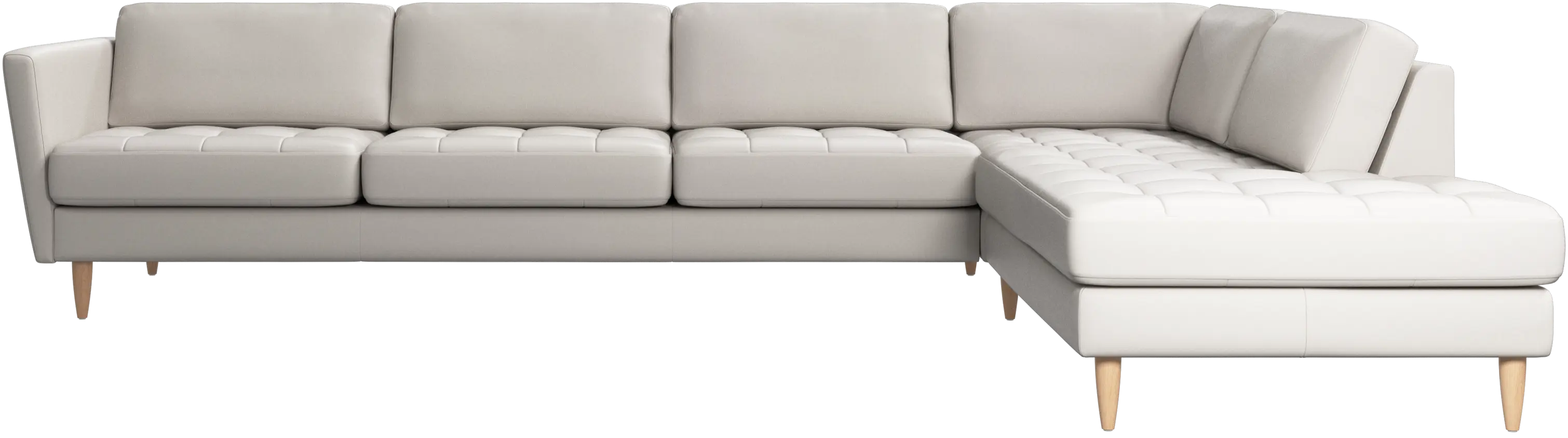 Osaka corner sofa with lounging unit, tufted seat