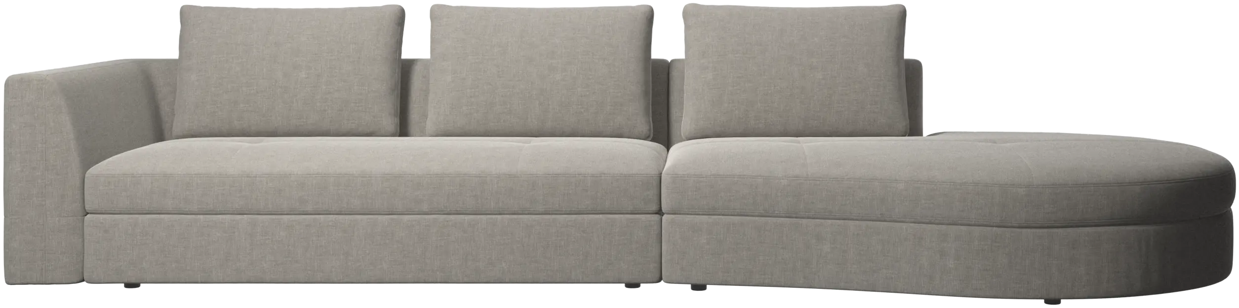 Sofá Bergamo con módulo redondo de descanso,derecho