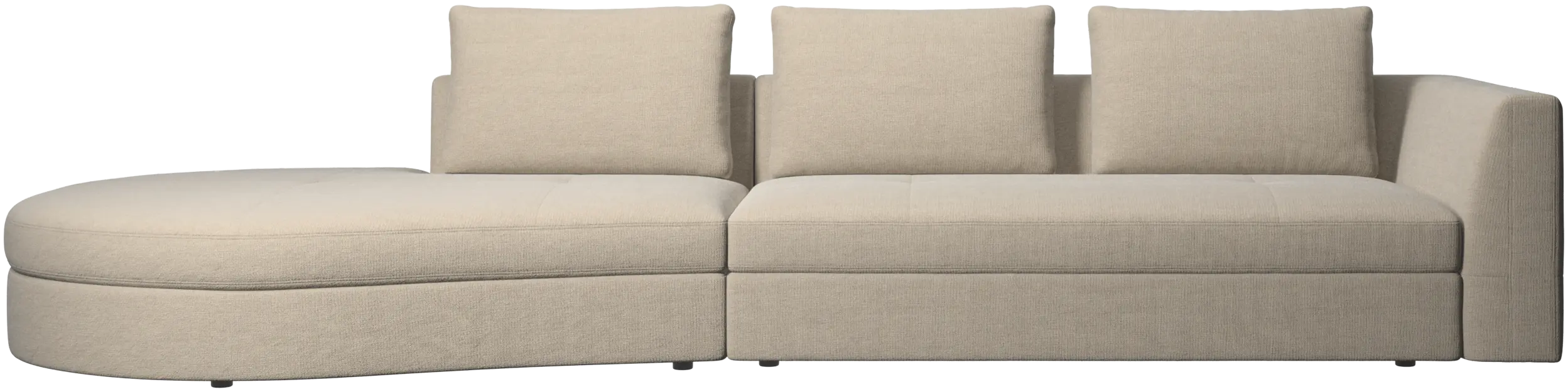 Bergamo sofa with round lounging unit, left