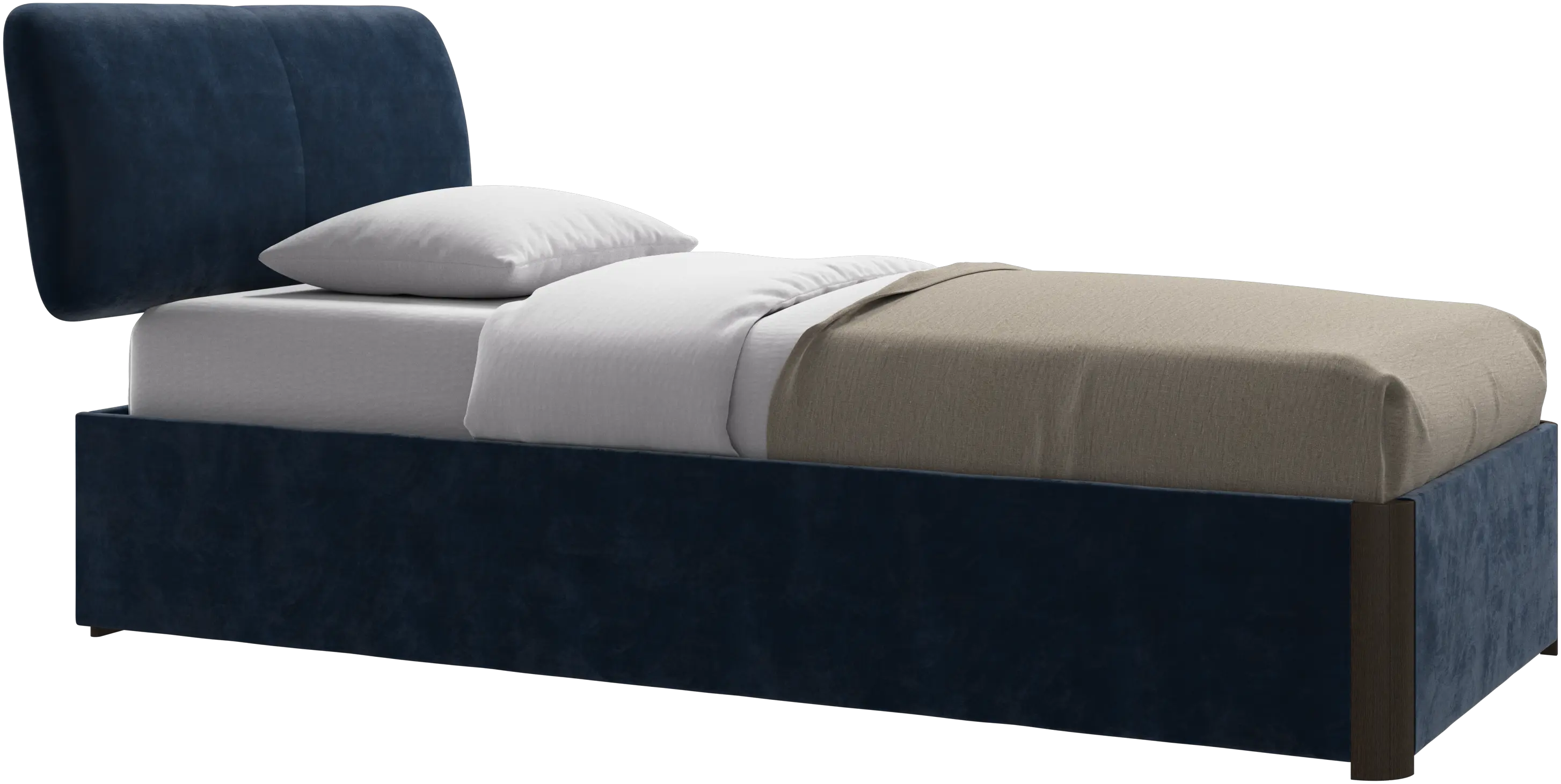 Element bed, bed-mounted headboard, with slats and storage solution, excl. mattress