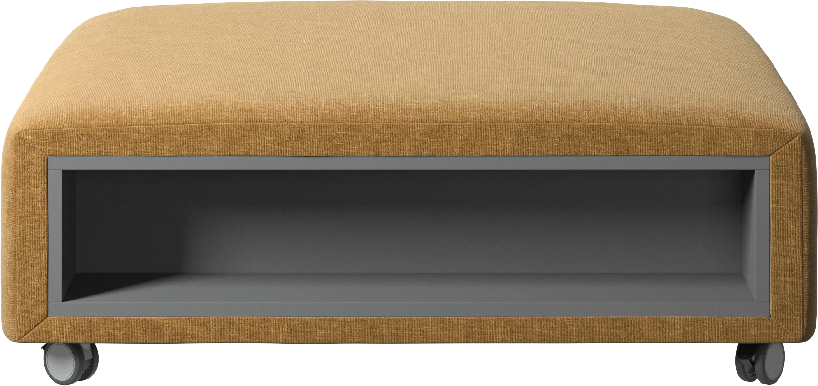Hampton footstool on wheels with storage left and right sides