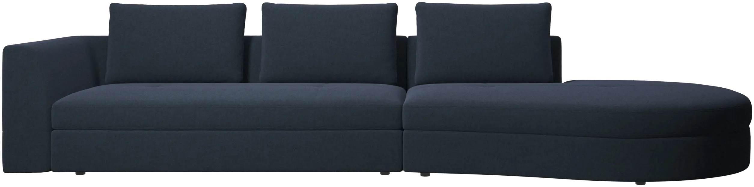 Bergamo sofa with round lounging unit,right