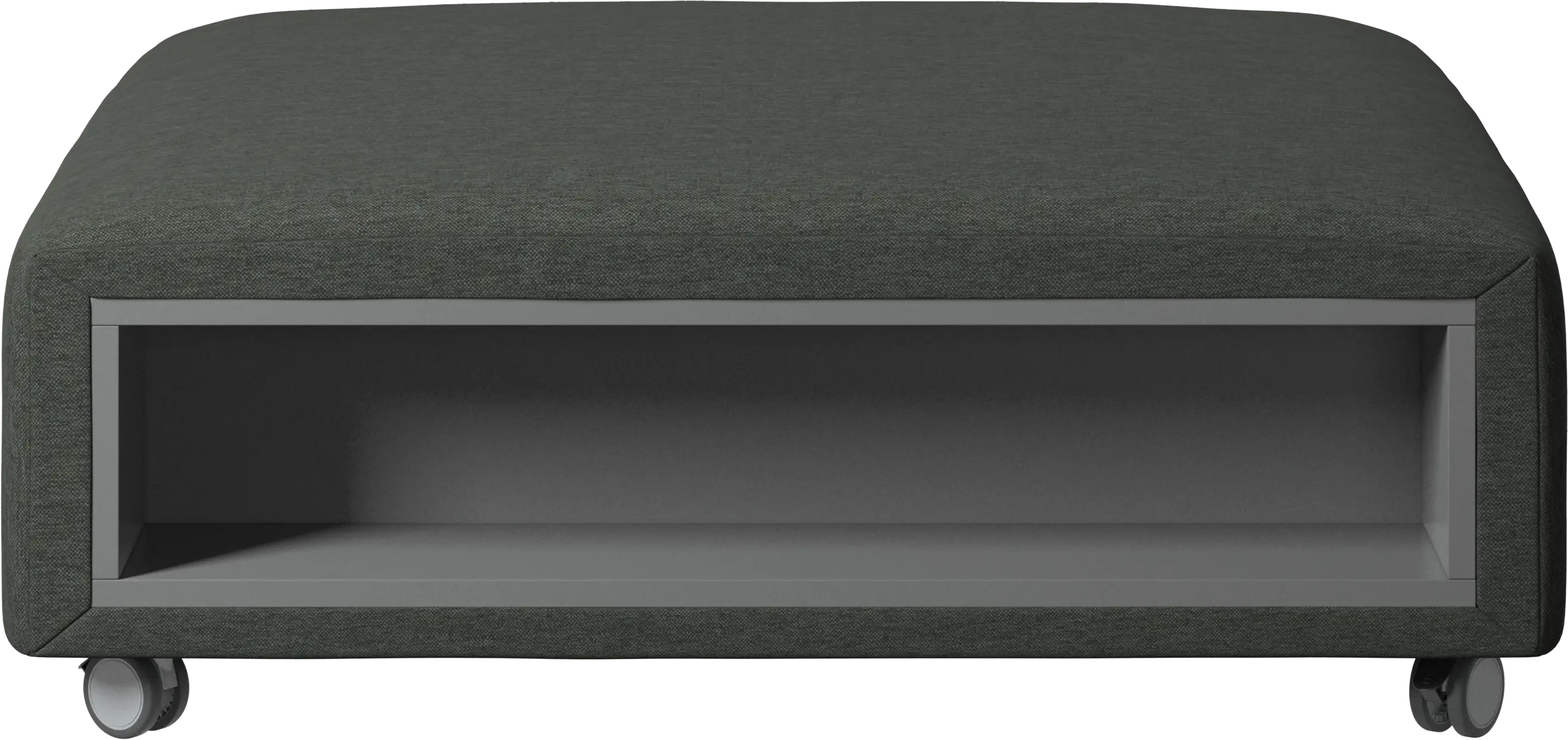 Hampton footstool on wheels with storage left and right sides