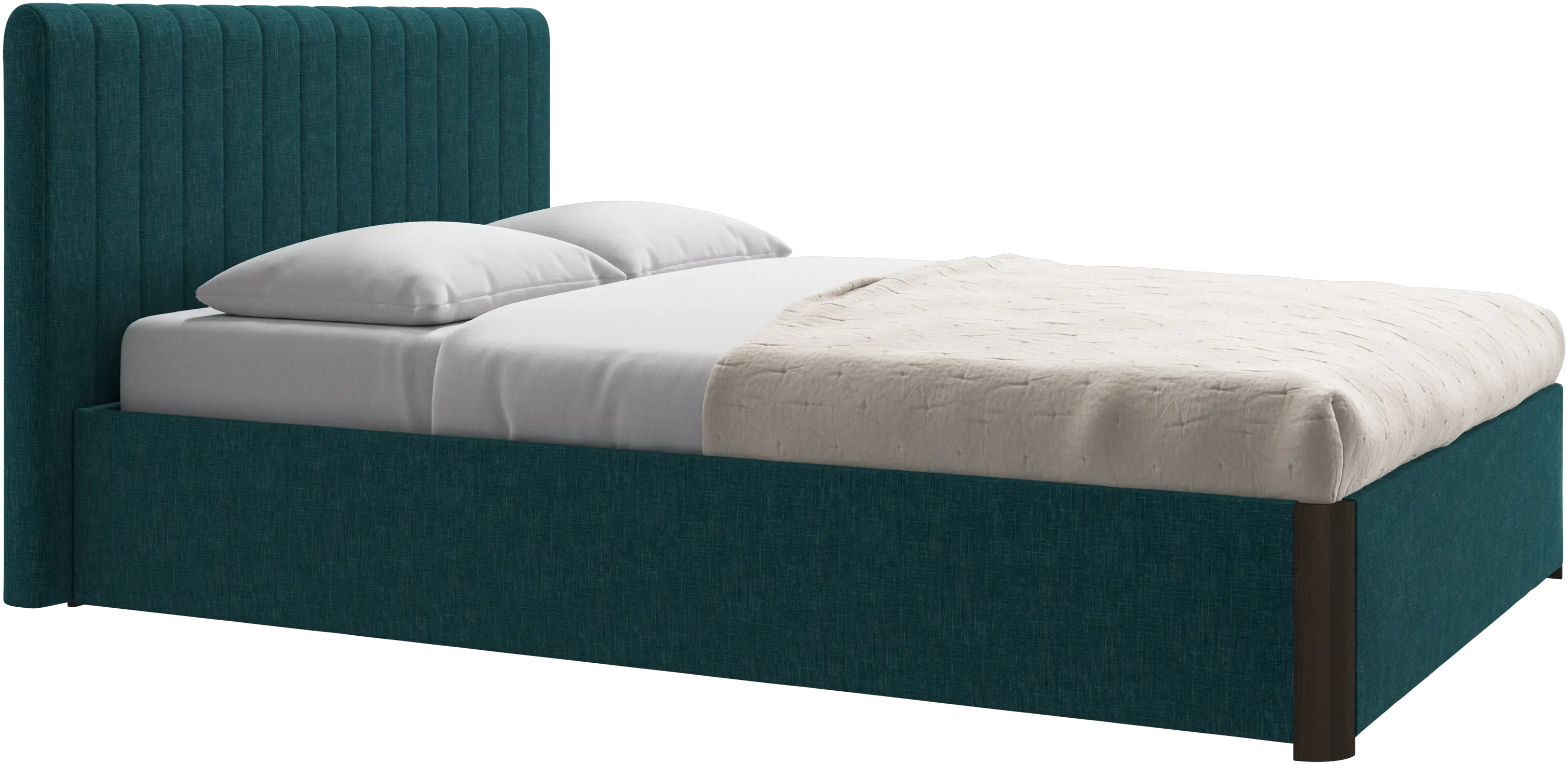 Element bed, bed-mounted headboard, with slats and storage solution, excl. mattress